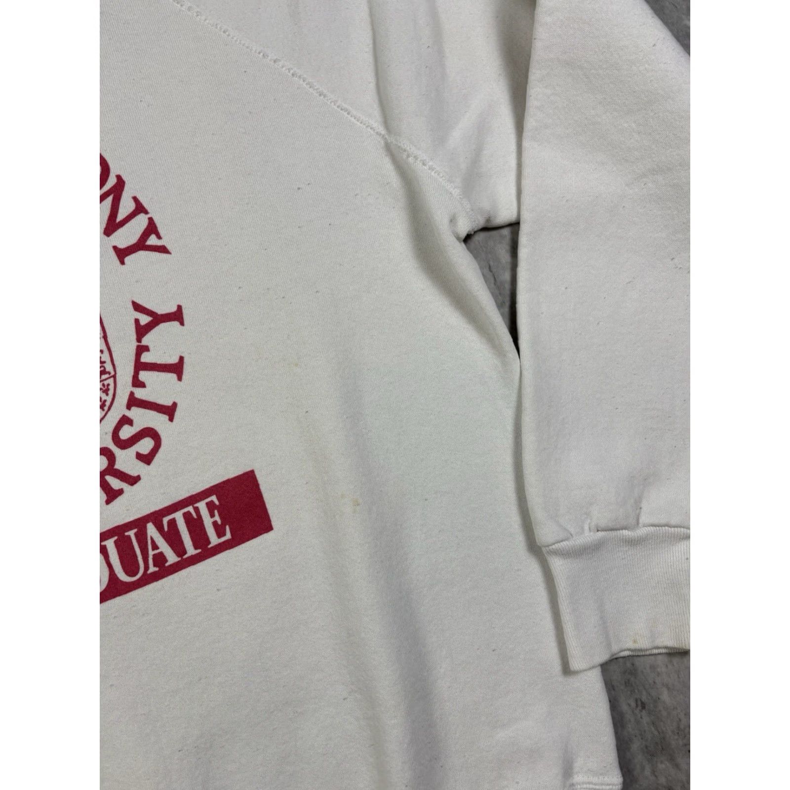 Lee VINTAGE Lee Sweatshirt University Raglin Graphic Print Large L White Men Pullover 80s 90s Size US L / EU 52-54 / 3 - 6 Thumbnail