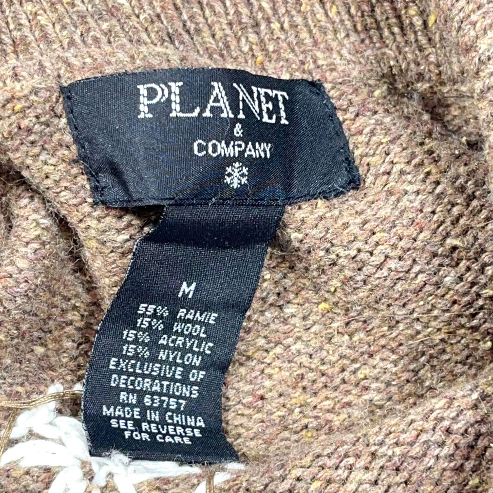 Vintage Vintage Christmas Cardigan Sweater Women M Full Zip Snowman Winter Brown Size M / US 6-8 / IT 42-44 - 3 Thumbnail