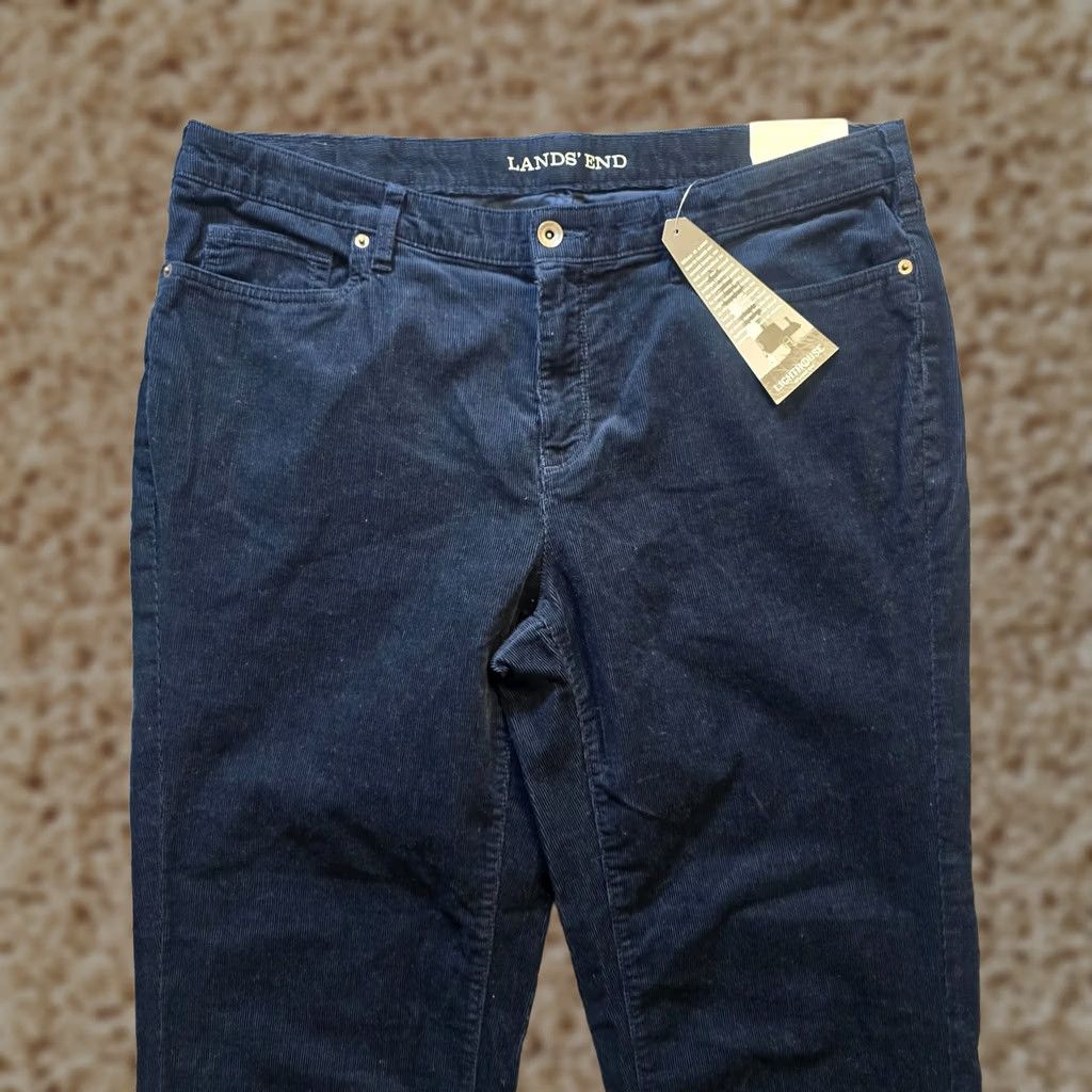 Lands' End Lands' End Pants Womens 16W Blue Mid Rise Straight Corduroy Capsule Preppy Pants Size 38" / US 16 / IT 52 - 1 Thumbnail