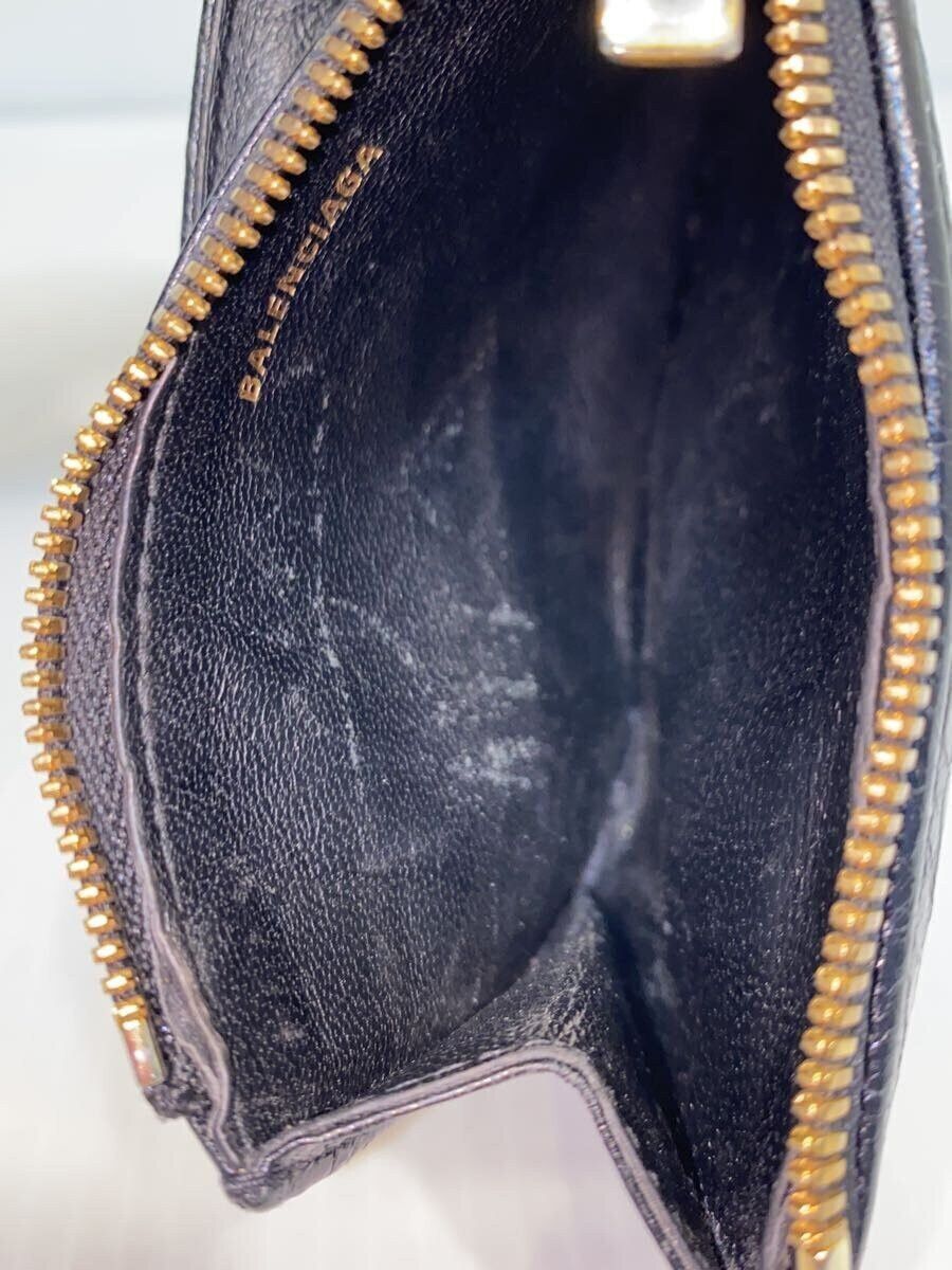 Balenciaga Balenciaga Monaco Flap Leather Coin & Card Holder Black Size ONE SIZE - 4 Thumbnail