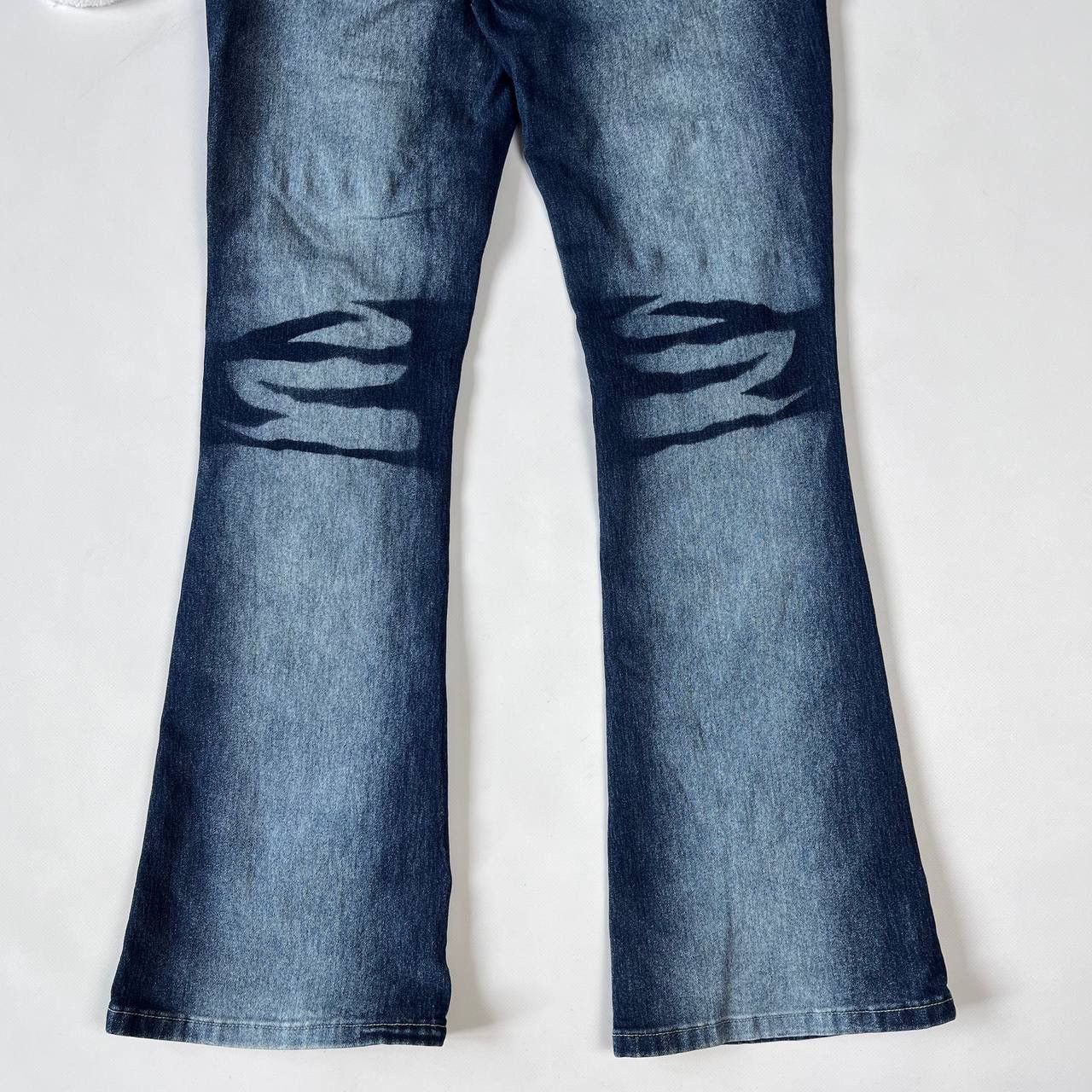 Japanese Brand × Vintage Y2K Designer Flared Patch Jeans Bell Bottom Size 29" - 6 Thumbnail