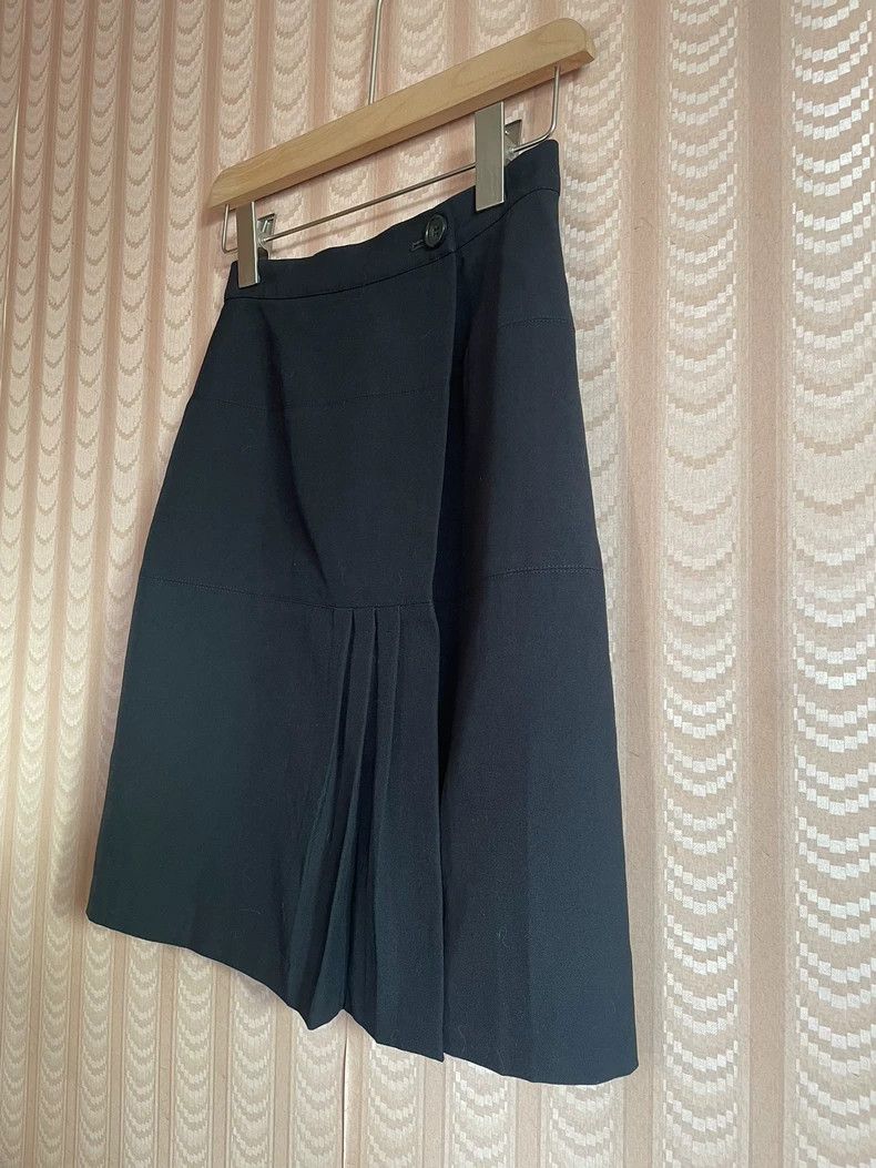 Y's Y's size os 80s Hemp Black Wool Pleated Skirt Size 25" / US 0 / IT 36 - 2 Thumbnail