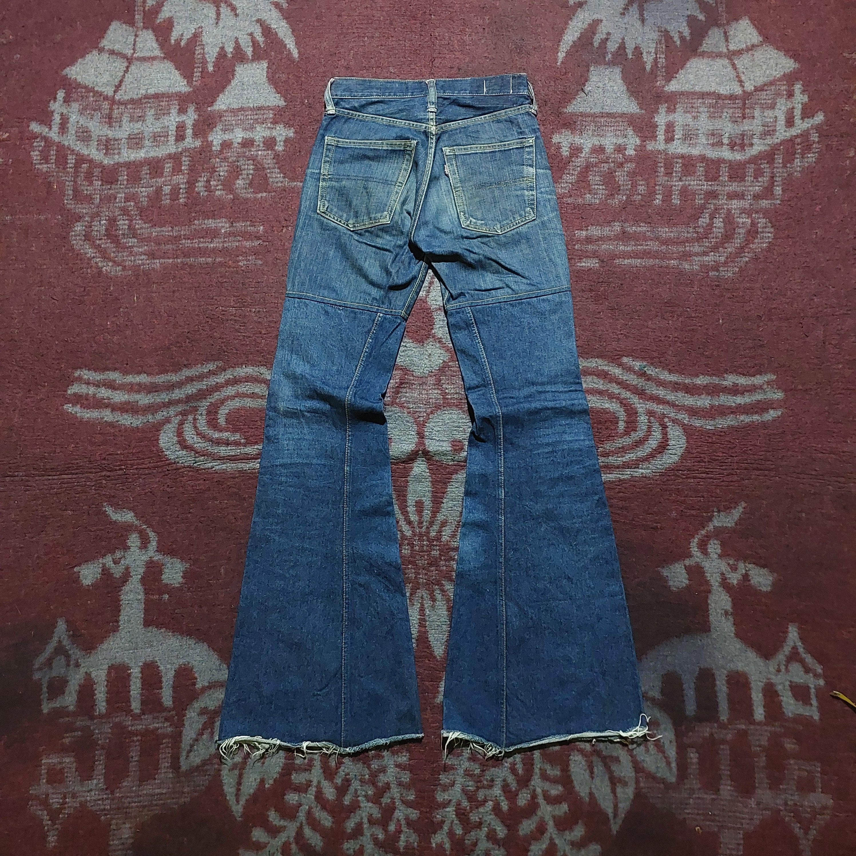 GOA Vintage Bigstone Genuine indigo denim bell bottom jeans Size US 28 / EU 44 - 2 Thumbnail