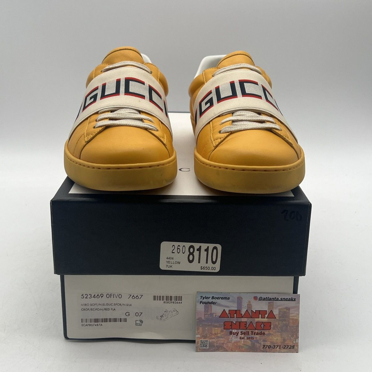 Gucci Gucci ace stripe leather yellow Size US 7.5 / EU 40-41 - 2 Thumbnail