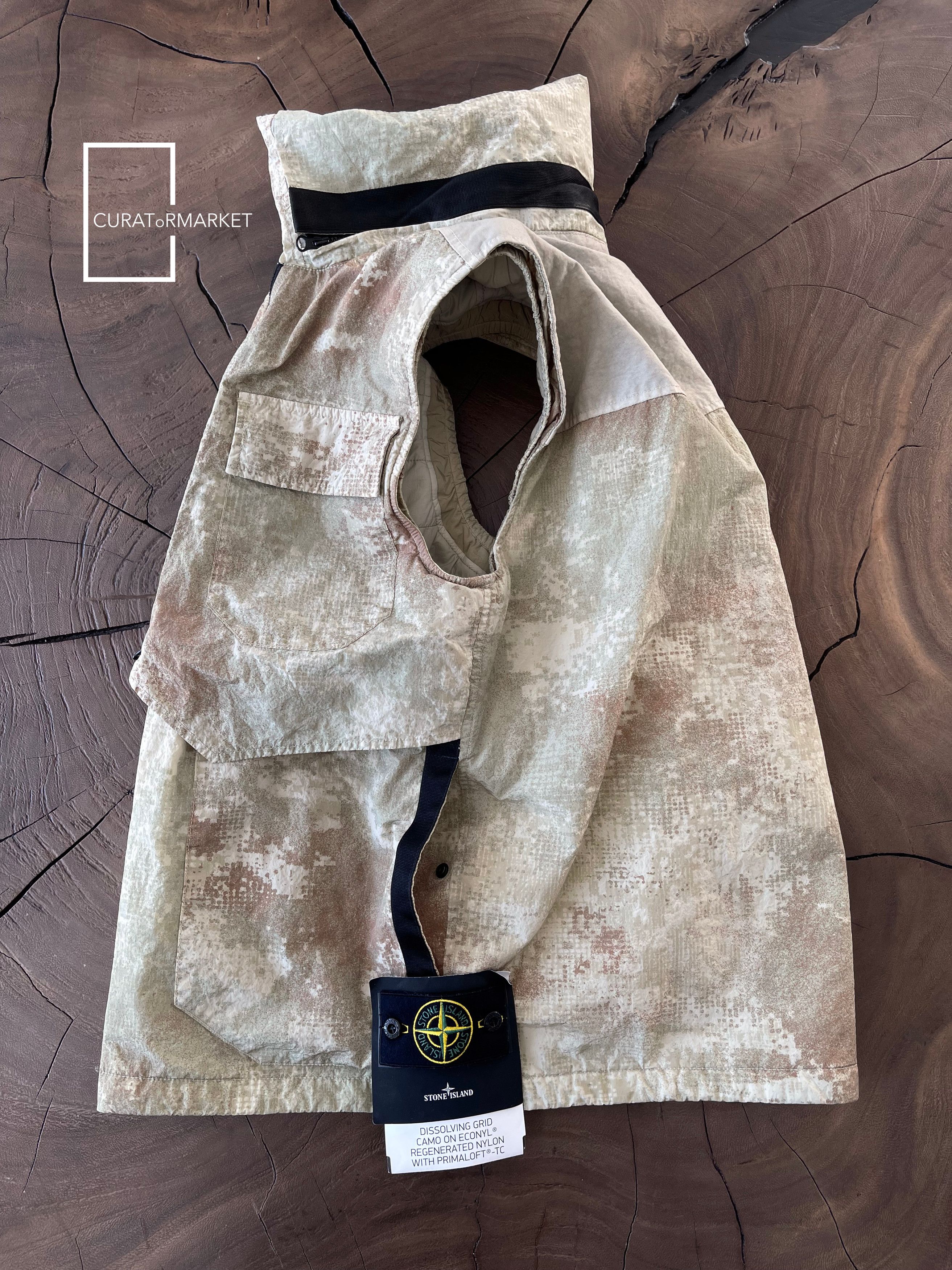 Stone Island M Dissolving Grid Camo Cargo Puff Vest Econyl Primaloft SS24 Size US M / EU 48-50 / 2 - 1 Thumbnail