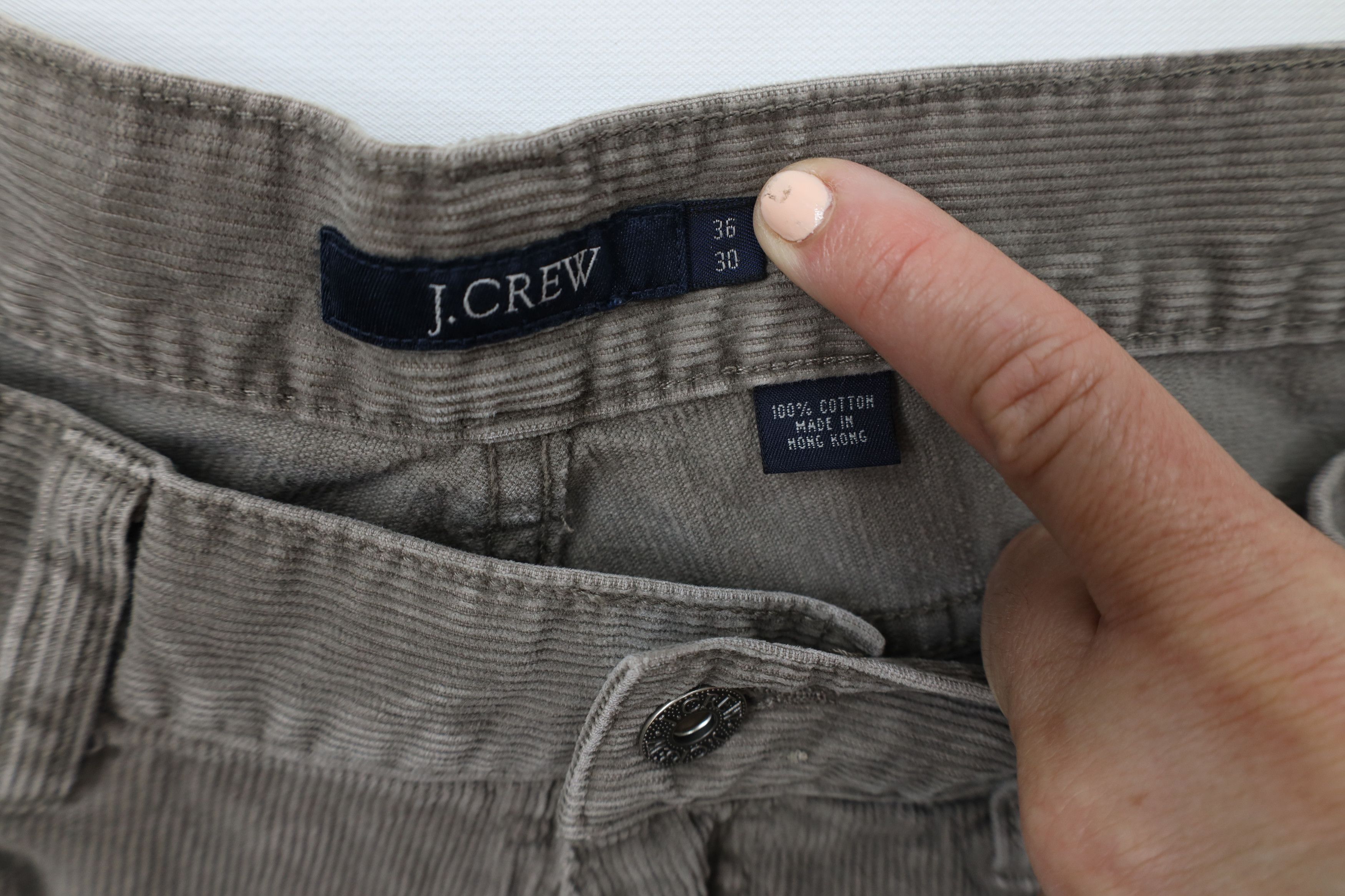 J.Crew × Vintage Vintage J Crew Wide Leg Corduroy Chino Pants Gray Cotton Size US 36 / EU 52 - 6 Thumbnail