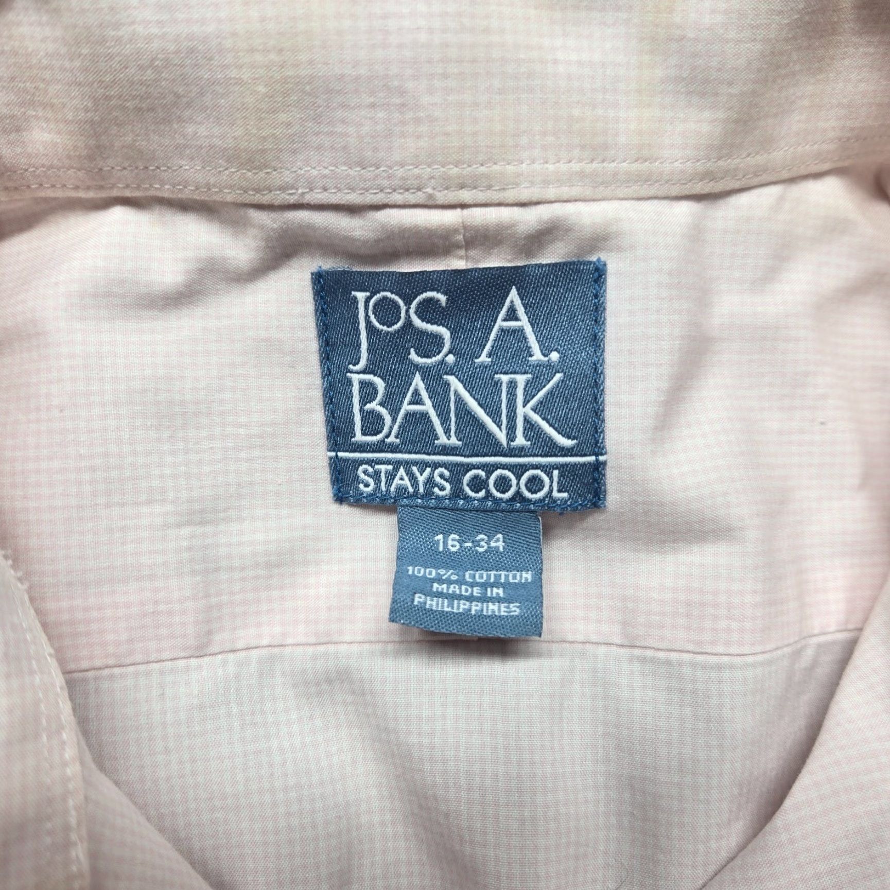 Jos. A. Bank Jos A. Bank Stays Cool White 100% Cotton Button Up Dress Shirt Adult Men's 16 34 Size 42R - 3 Thumbnail