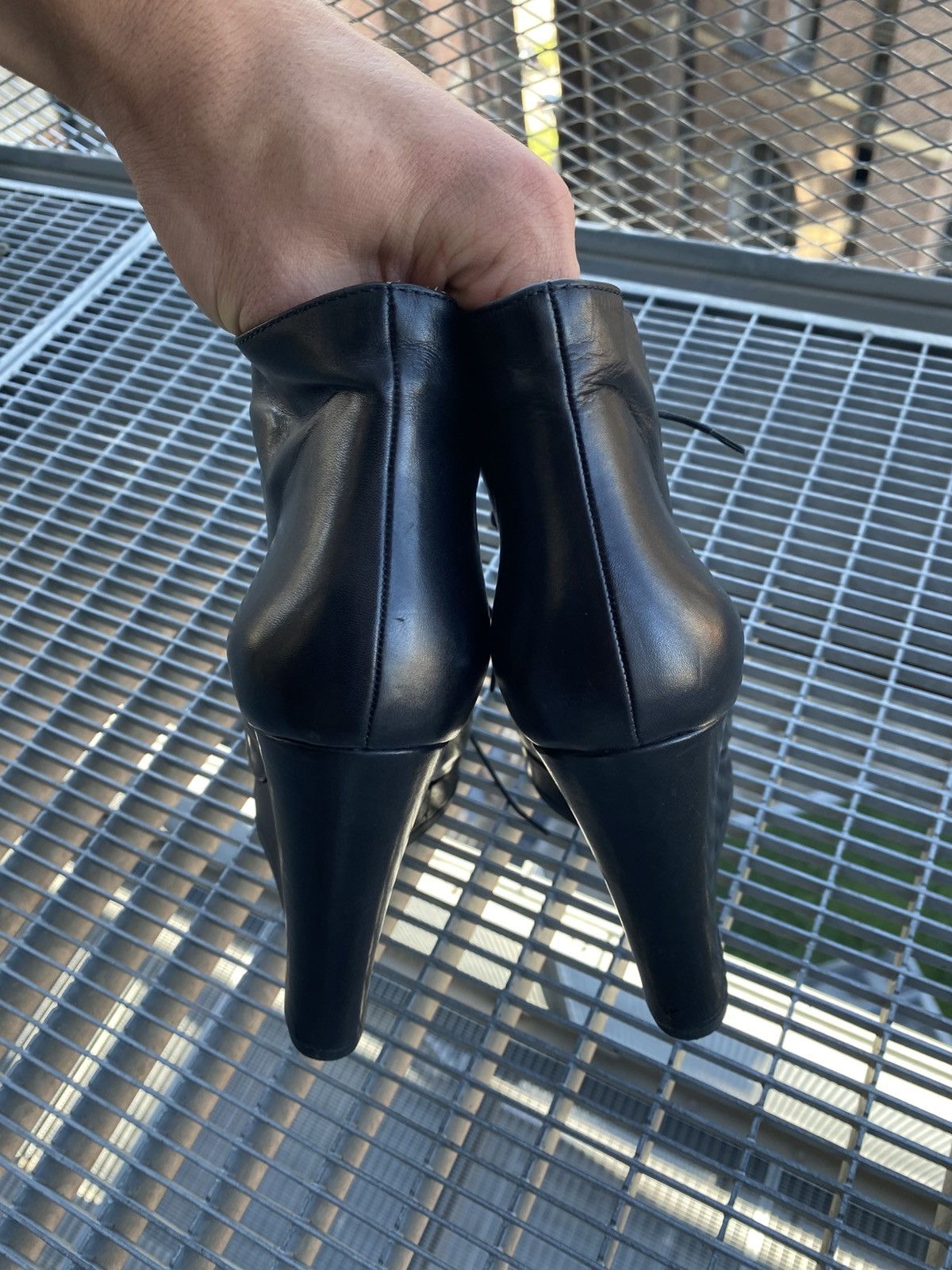 Jil Sander Jil Sander Leather Ankle Platform Wedge Boots Size US 9.5 / IT 39.5 - 10 Thumbnail