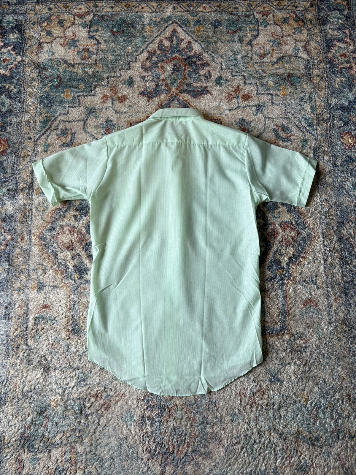 Vintage Vintage 70s Sears Pinstriped Green Button-up Shirt Medium Size US M / EU 48-50 / 2 - 2 Thumbnail