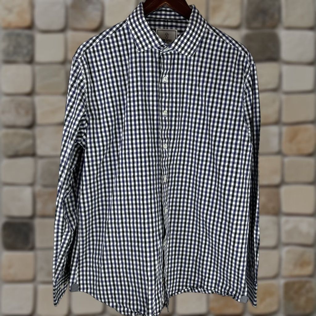 Todd Snyder VINTAGE Todd Snyder Shirt Mens 17-34/35 Purple Black Button-Down Check Gingham Cotton Regular Long Sleeve Mens Size US XL / EU 56 / 4 - 1 Thumbnail