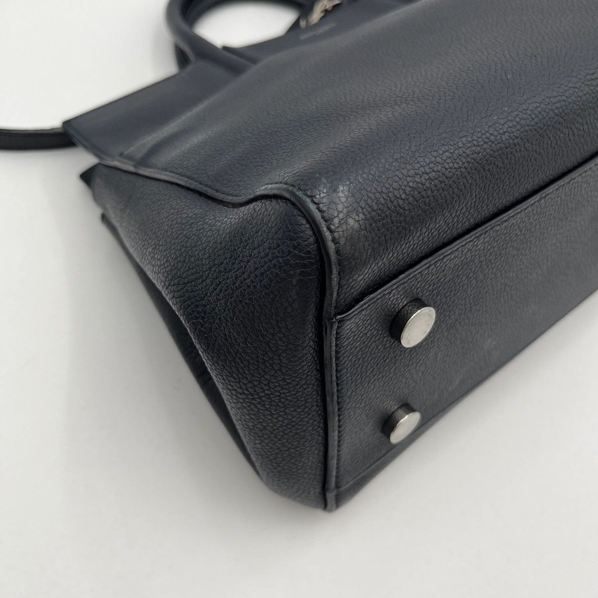 Yves Saint Laurent YSL Navy Blue Leather Rive Gauche Cabas Small Tote Size ONE SIZE - 6 Thumbnail