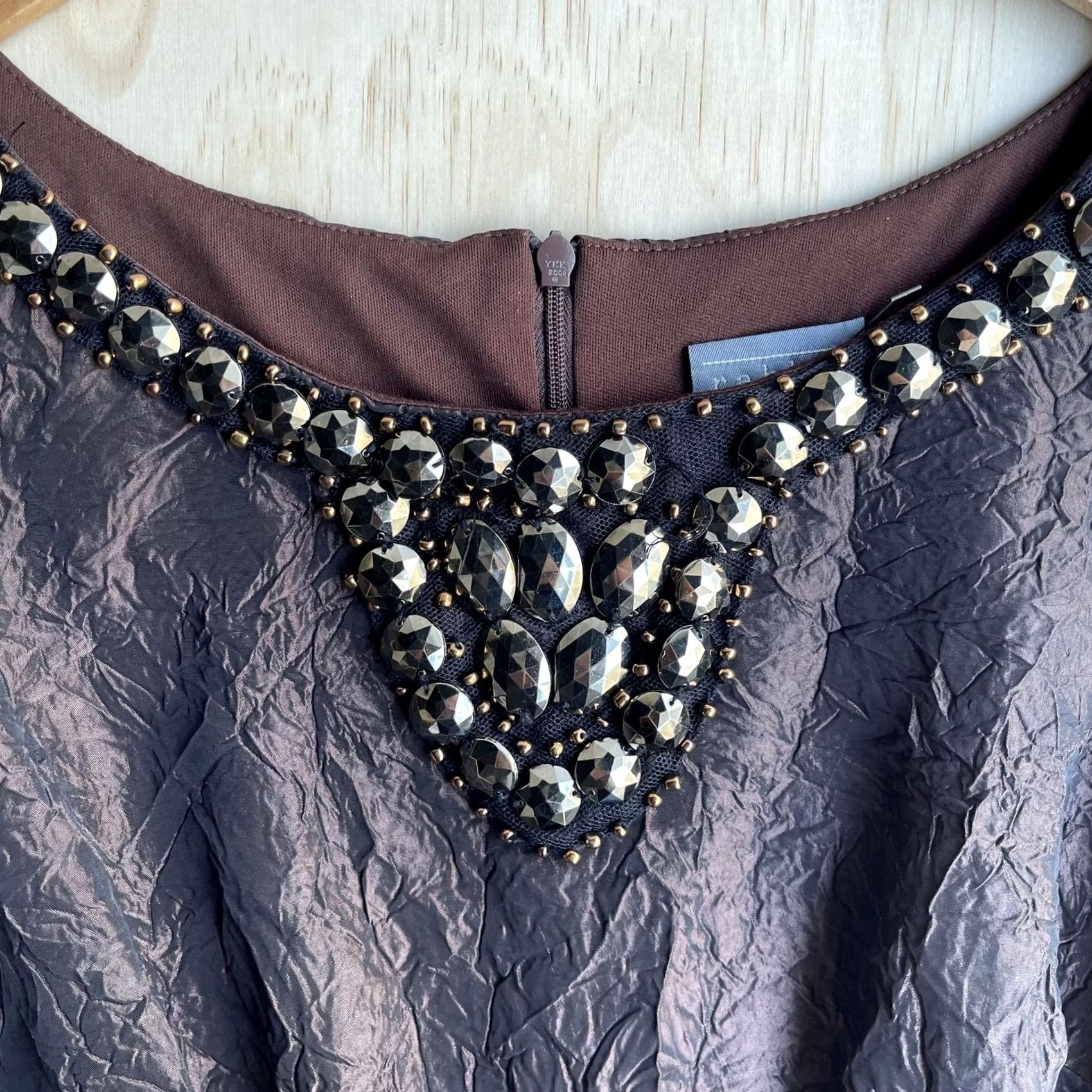 Vintage rabbit rabbit rabbit DESIGNS Dress Womens 10 Brown Beaded Sheath Party Cocktail Dress Womens 10 Brown Beaded Sheath Party Cocktail Women Mens Girls Size L / US 10 / IT 46 - 2 Thumbnail