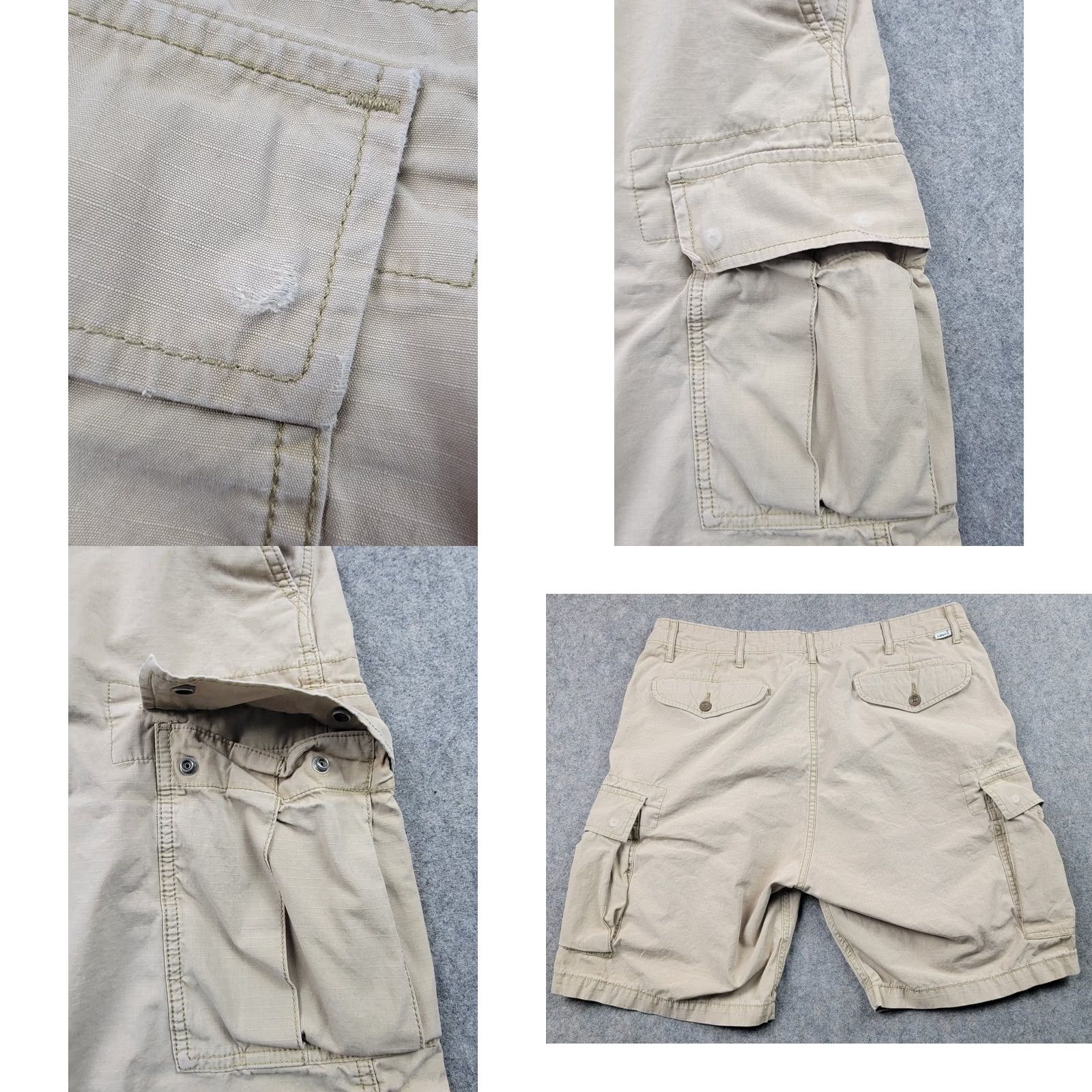 Levi's Levis Cargo Shorts Mens 36 Tan Cargo Inseam 8" Outdoor Casual Size US 36 / EU 52 - 10 Thumbnail