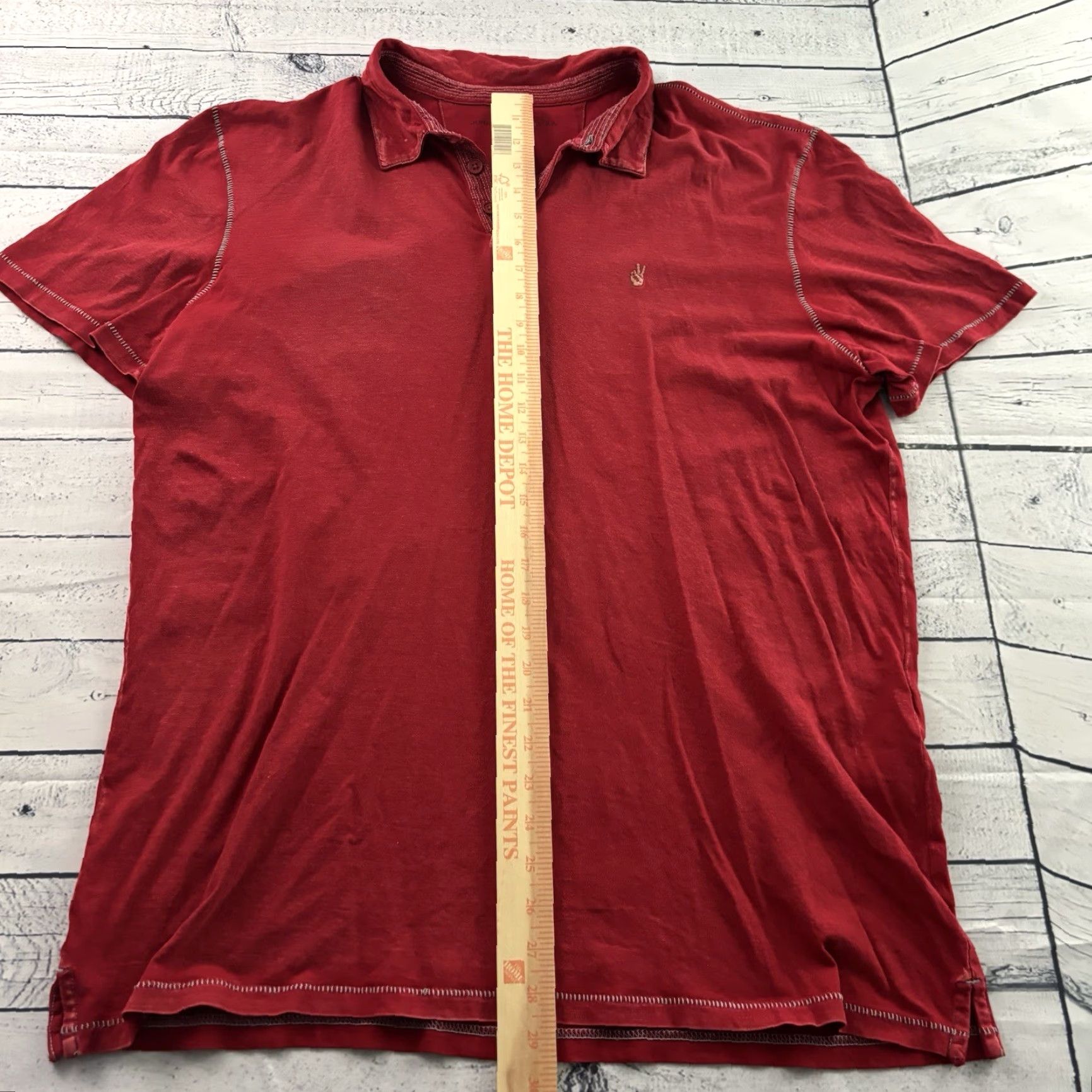 John Varvatos John Varvatos Short Sleeve Button Front Polo Shirt Men's XL Red Size US XL / EU 56 / 4 - 4 Thumbnail