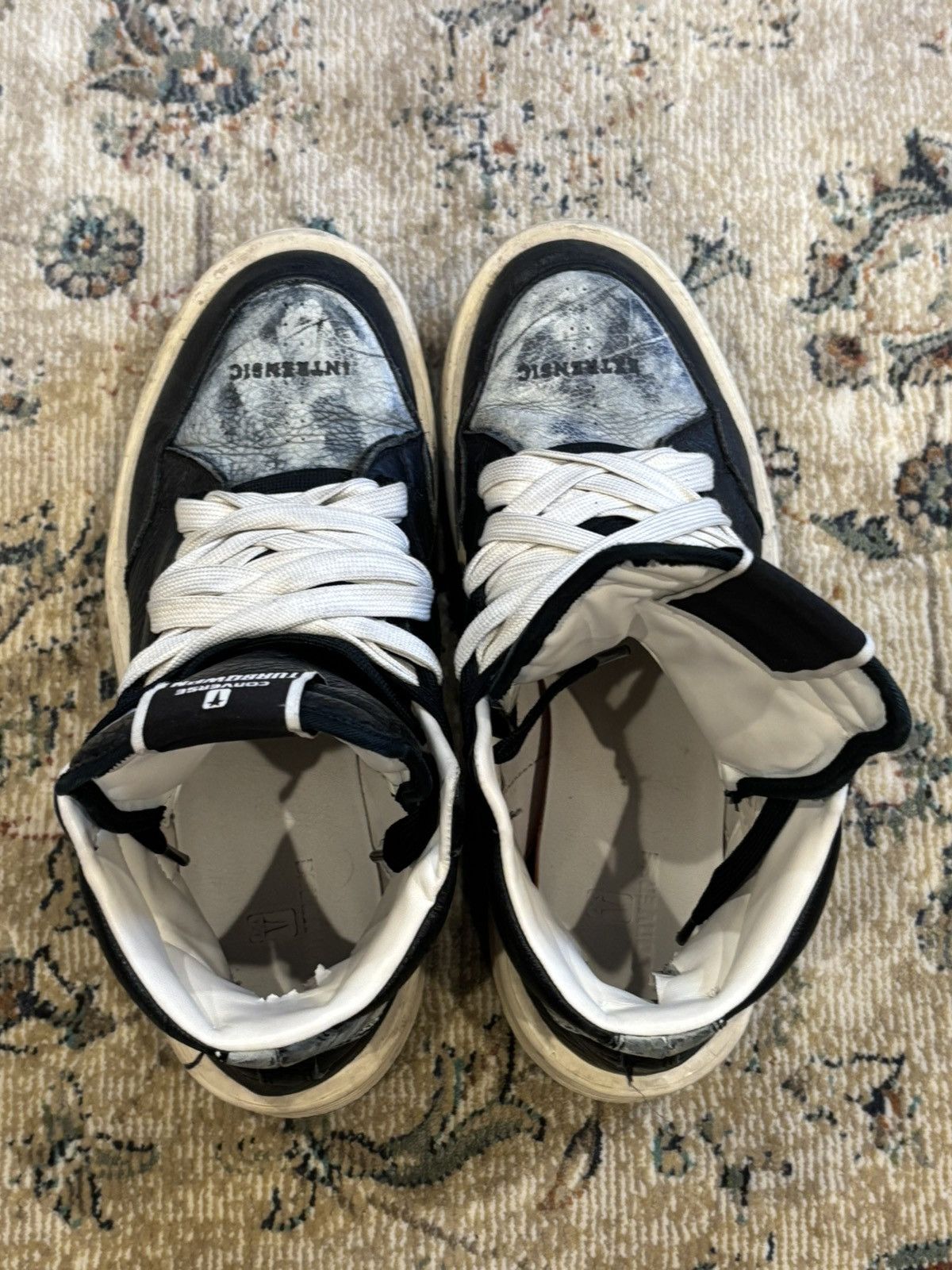 Converse × Rick Owens Drkshdw Painted Rick Owens Turbowpns Size US 12 / EU 45 - 4 Thumbnail