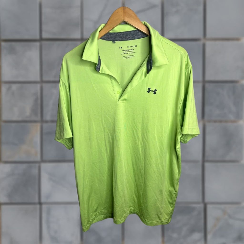 Under Armour Under Armour Polo Shirt Mens XL Neon Green Playoff Golf Loose Fit Athletic Size US XL / EU 56 / 4 - 1 Thumbnail