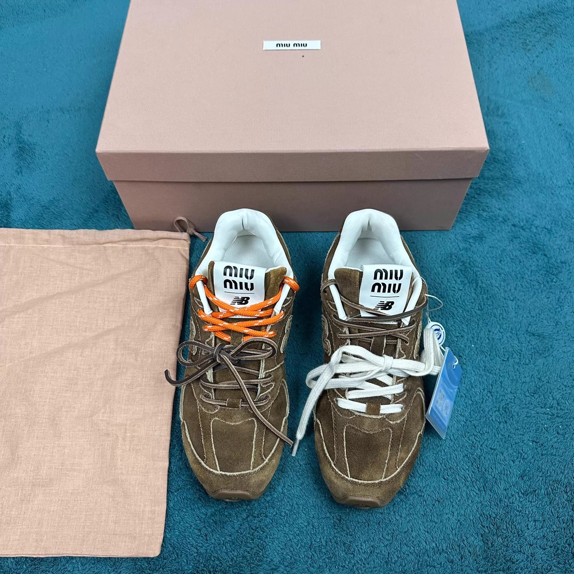 Miu Miu MIU MIU x NB 530 SL suede trainer cinnamon Size US 5.5 / IT 35.5 - 1 Thumbnail