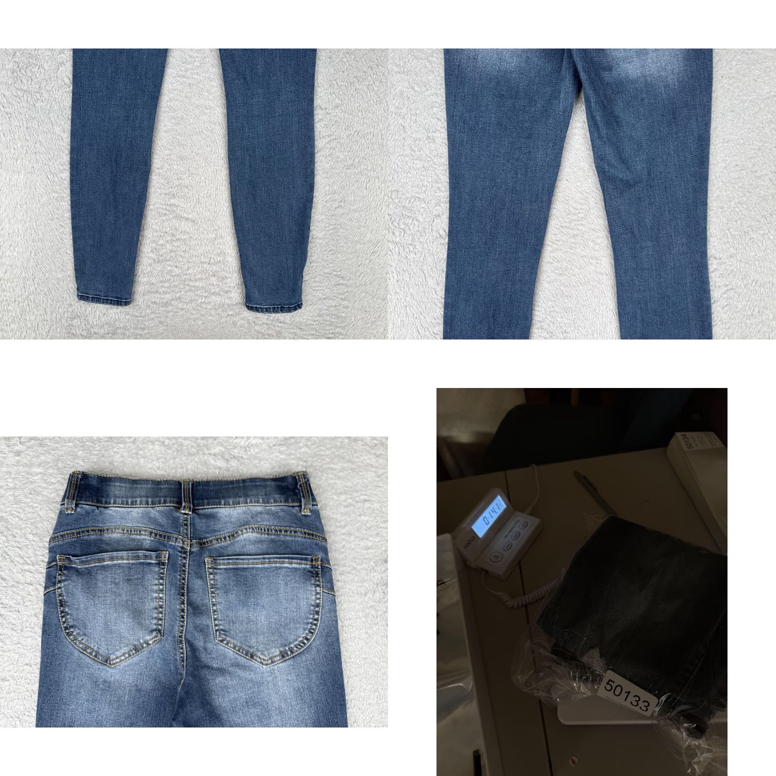 Denime Vylette Jeans Womens 3/26W Blue Skinny Distressed Stretch Denim Ripped Zip Fly Jeans Size 26" / US 2 / IT 38 - 10 Thumbnail
