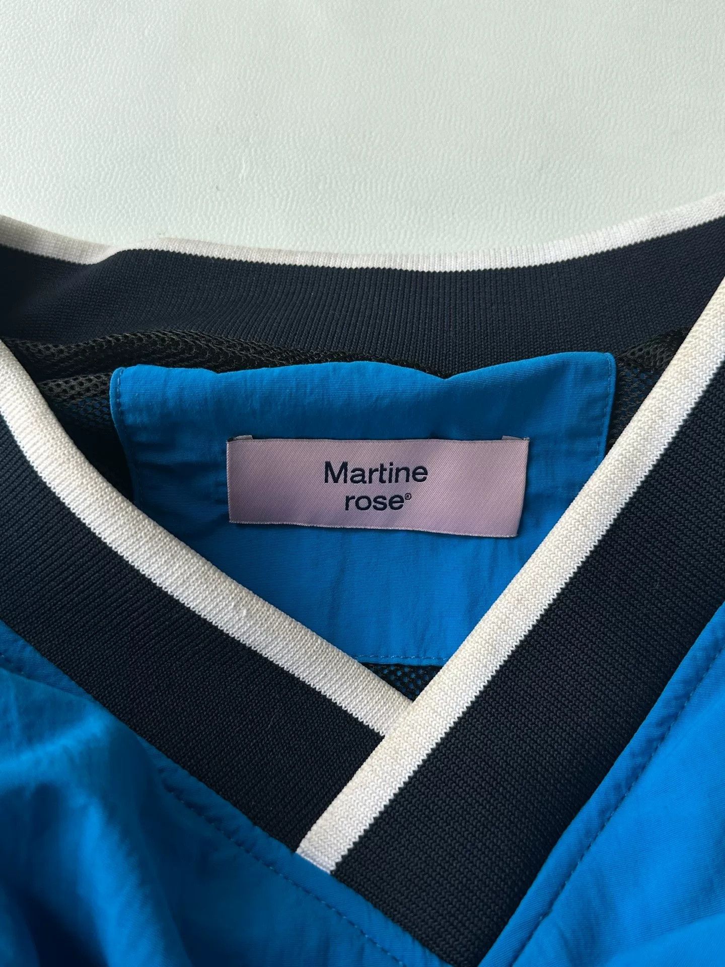 Martine Rose Martine Rose Lake Blue Nylon Hockey Jersey Size US XL / EU 56 / 4 - 4 Thumbnail