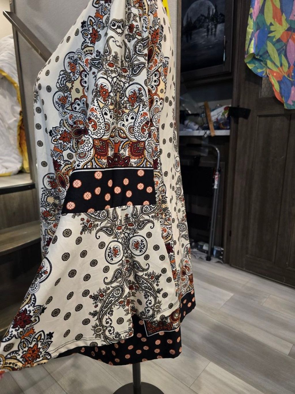 Other Women's Melissa Paige Tunic 3X White Black Paisley Polka Dot Size 3XL / US 20-22 - 3 Thumbnail