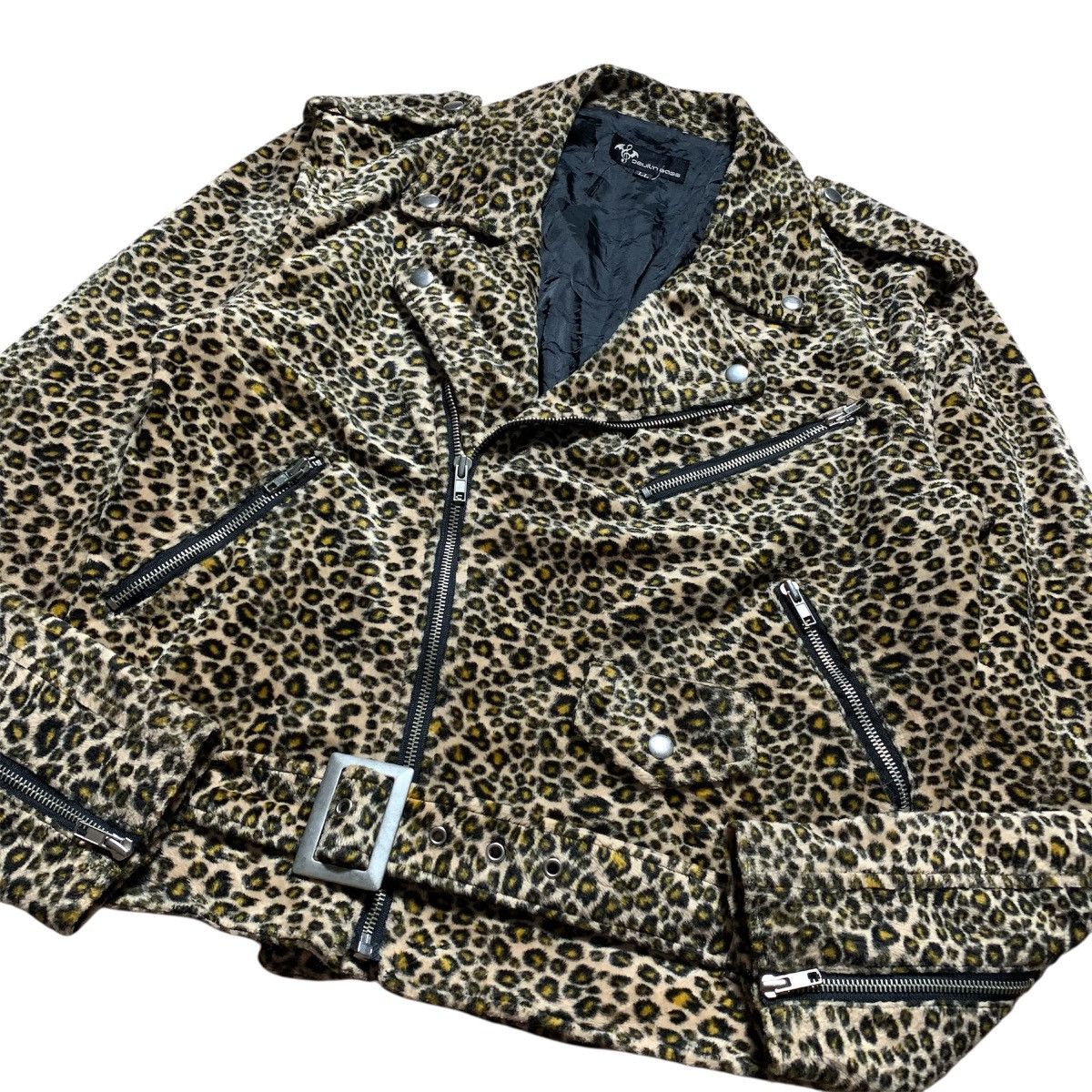 Vintage Devil N Bass Asymmetrical Leopard Bikers Jacket Lgb Style Size US L / EU 52-54 / 3 - 5 Thumbnail