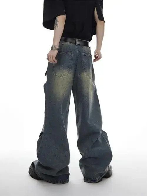 Japanese Brand × Jean Hollow Out Wide Leg Jeans Size US 29 - 2 Thumbnail