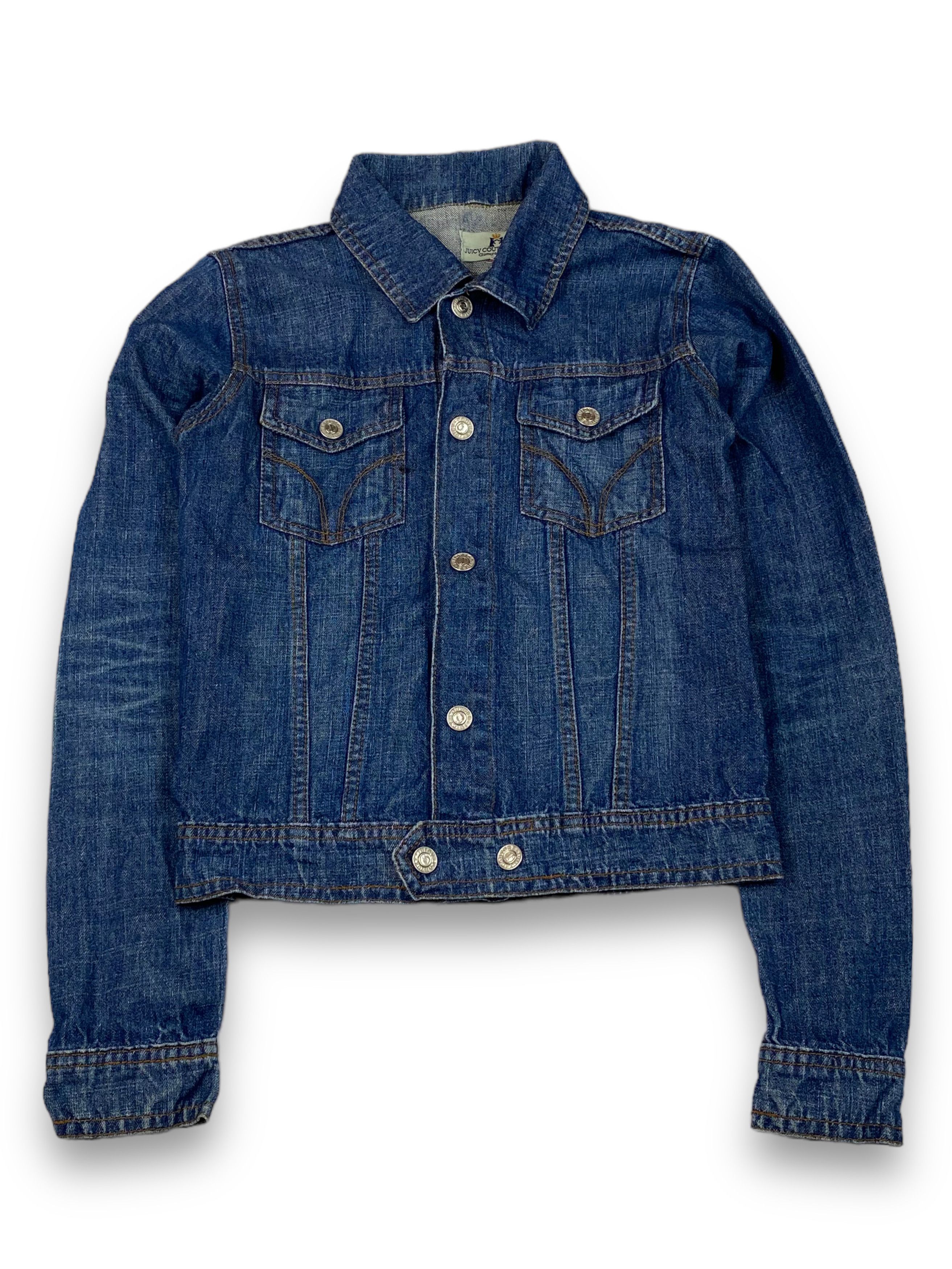 Jean Vintage WOMEN'S JUICY COUTURE Denim Jacket Big Logo M787 Size S / US 4 / IT 40 - 2 Thumbnail