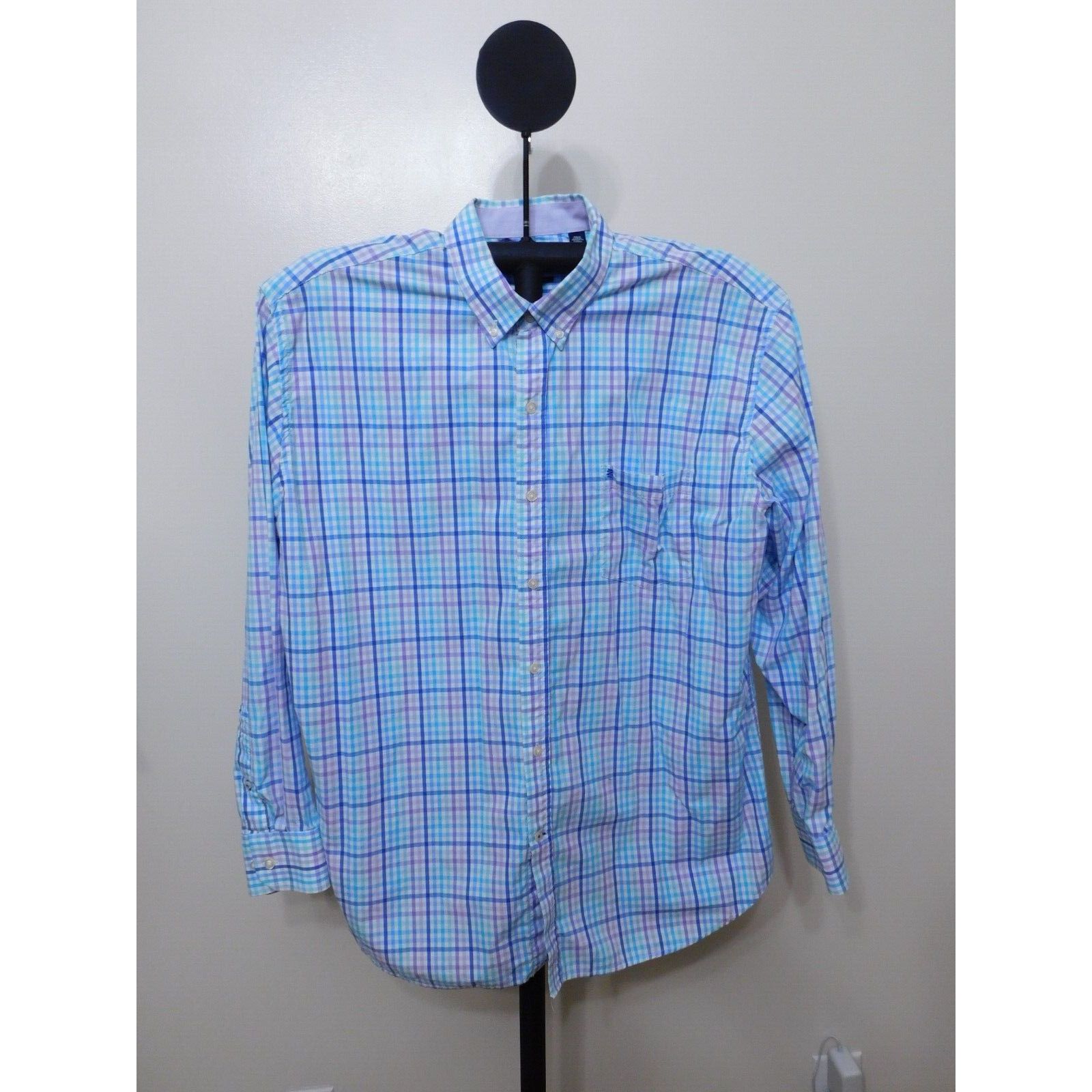 Izod Izod Multi Color Blue Long Sleeve Button Front Shirt - XXL Size US XXL / EU 58 / 5 - 1 Thumbnail
