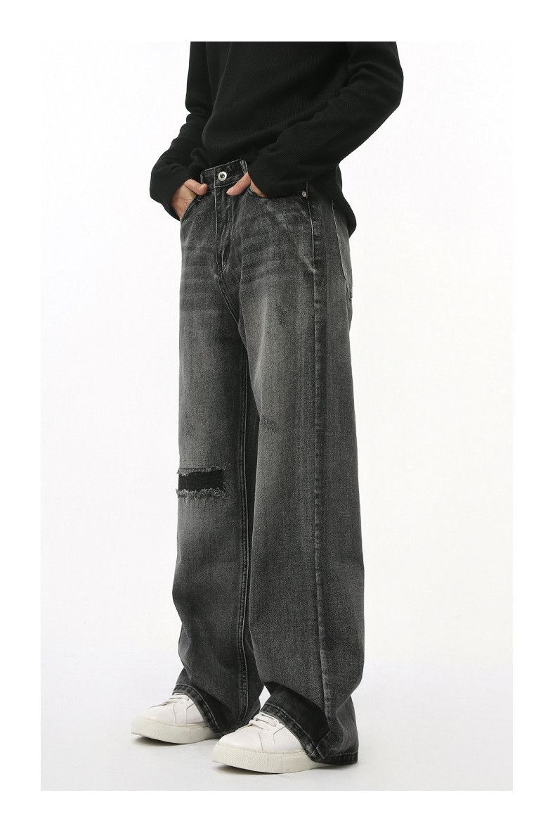 Japanese Brand × Jean Gray washed vintage loose versatile ripped jeans Size US 34 / EU 50 - 3 Thumbnail