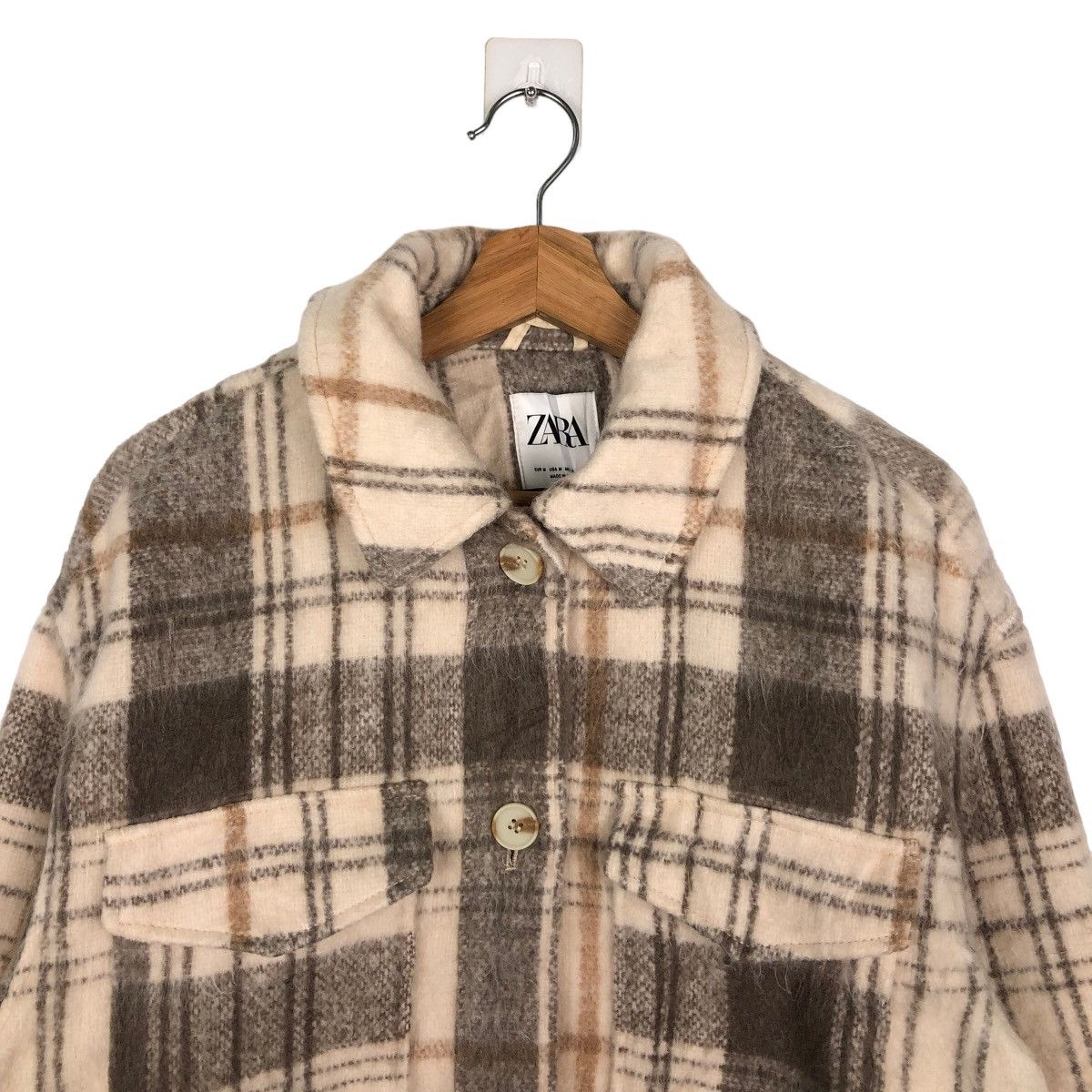 Flannel VINTAGE WOOL FLANNEL JACKET TARTAN DESIGN ZARA Size US M / EU 48-50 / 2 - 2 Thumbnail