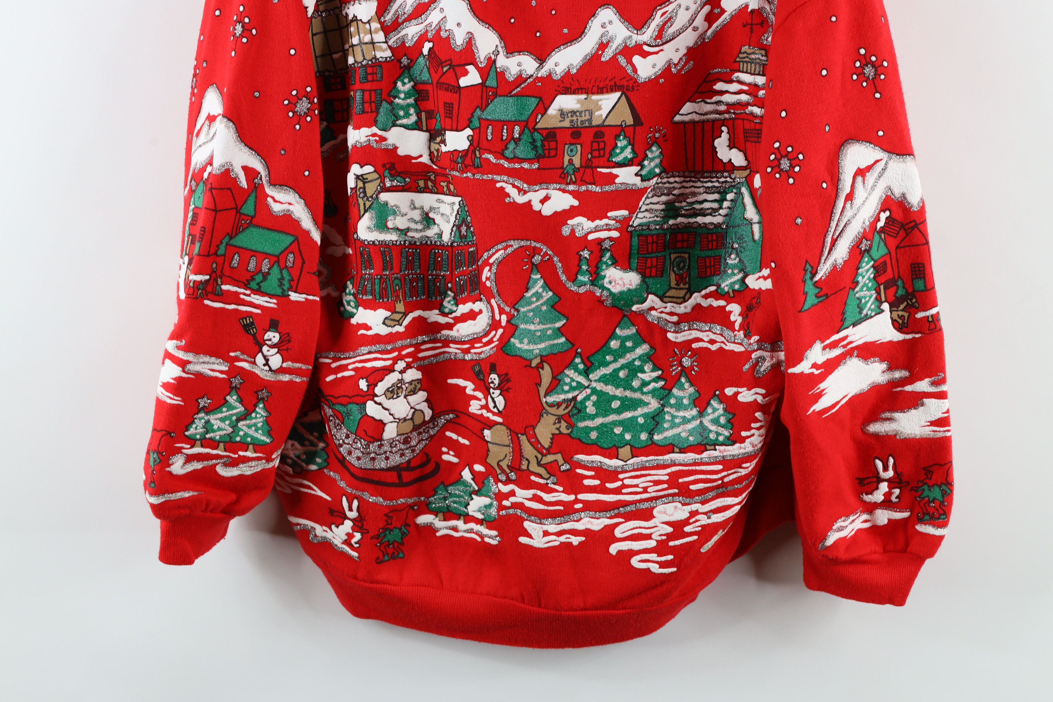 Vintage Vintage 90s Streetwear Town All Over Print Sweatshirt USA Size L / US 10 / IT 46 - 3 Thumbnail