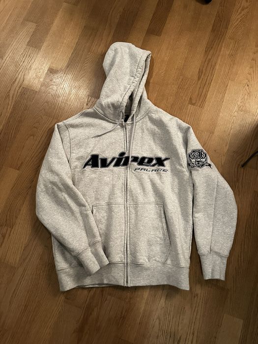 Palace PALACE AVIREX ZIP HOOD GREY MARL | Grailed