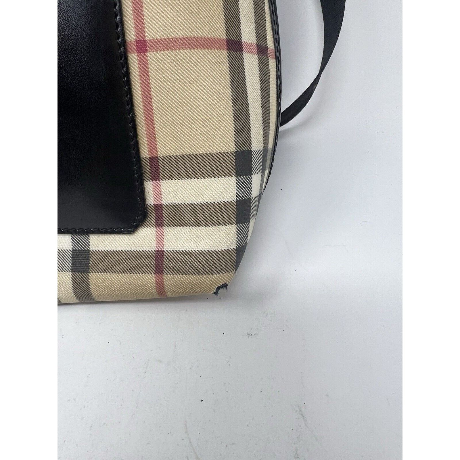 Burberry Burberry London House Check Unisex Leather Beige Rucksack Size ONE SIZE - 5 Thumbnail