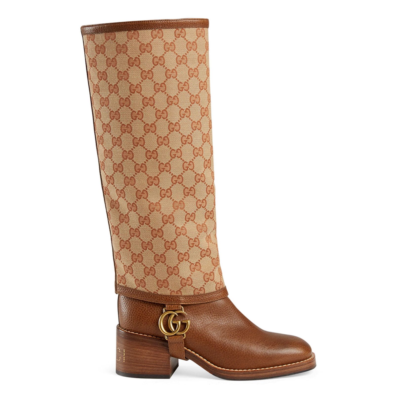 Gucci Gucci Lola Beige Monogram Canvas GG Logo Gaiter Riding Size US 6 / IT 36 - 1 Thumbnail