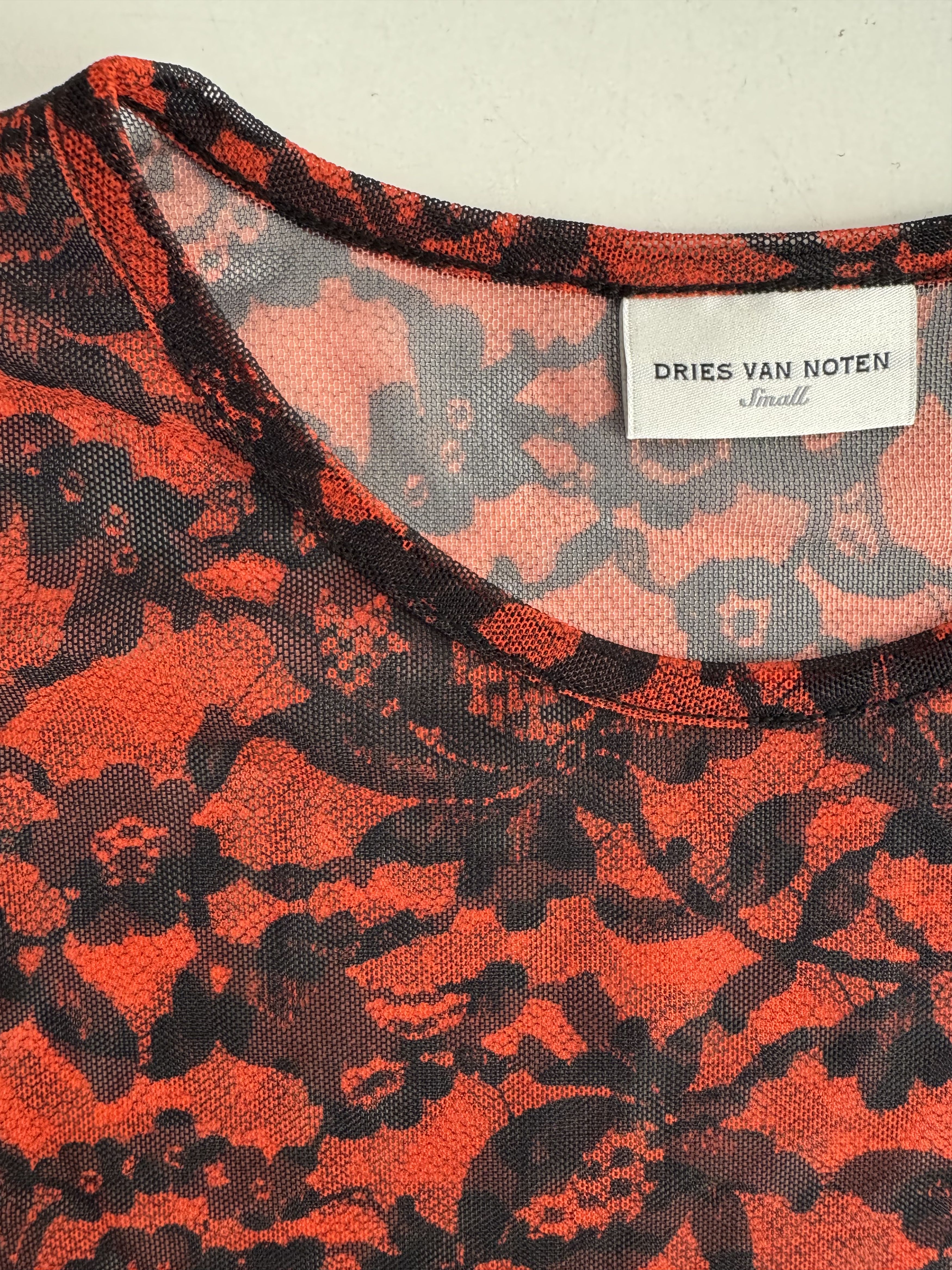 Dries Van Noten Floral Stretch Mesh Top Size S / US 4 / IT 40 - 3 Thumbnail
