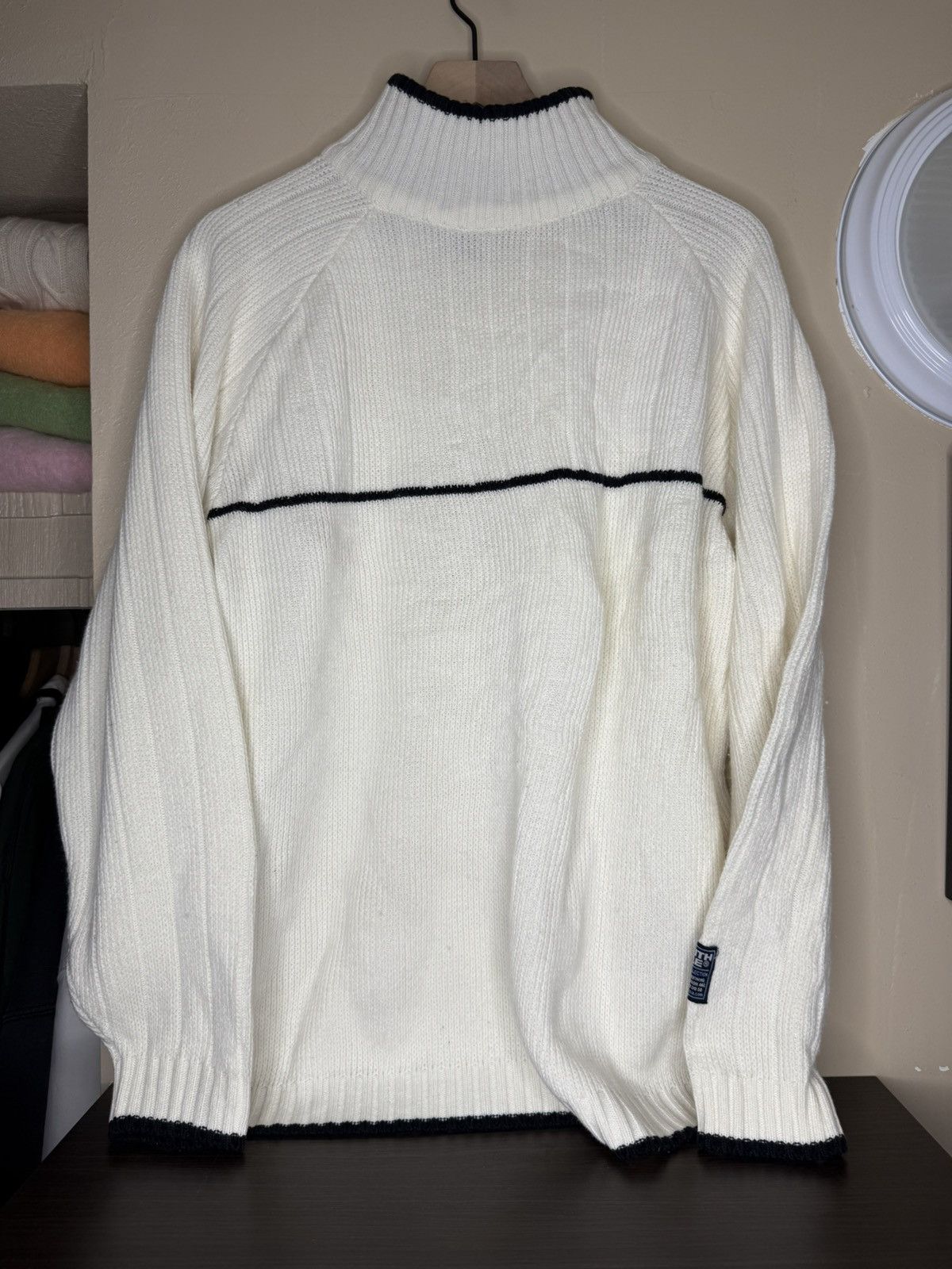Southpole Vintage Southpole Sweater Mens L White Y2K Stripes Size US L / EU 52-54 / 3 - 1 Thumbnail