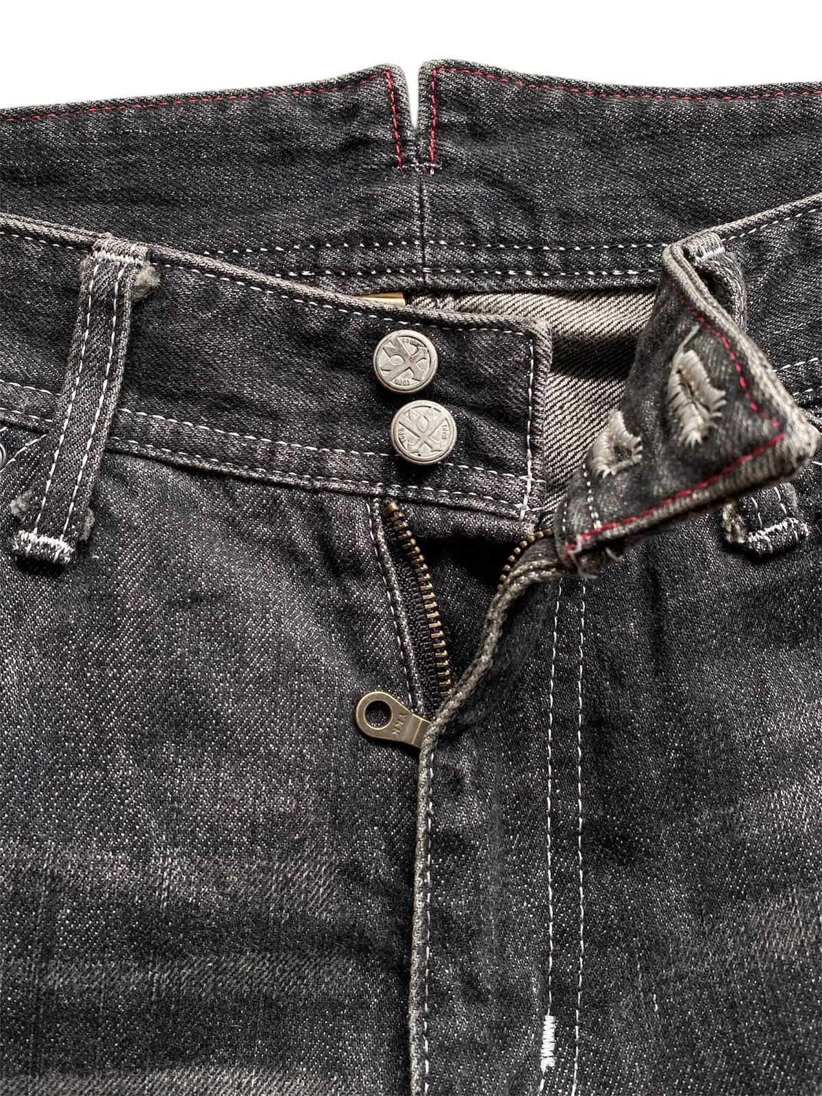 If Six Was Nine 💥Sick💥 Roen Wing Denim Flare Jeans Size US 31 - 6 Thumbnail