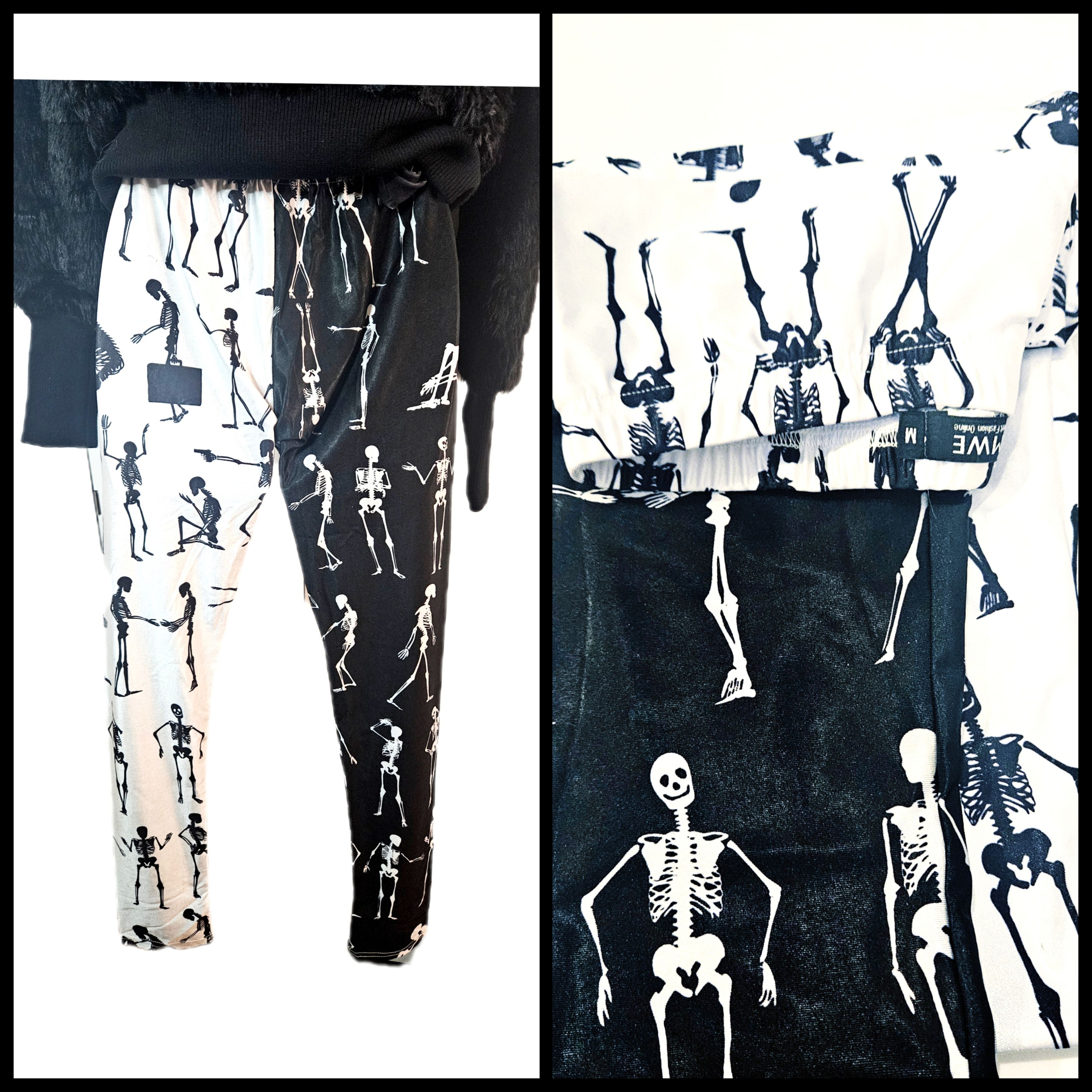 Other VINTAGE B/W SKELETON LEGGINGS RARE Size 28" / US 6 / IT 42 - 1 Thumbnail