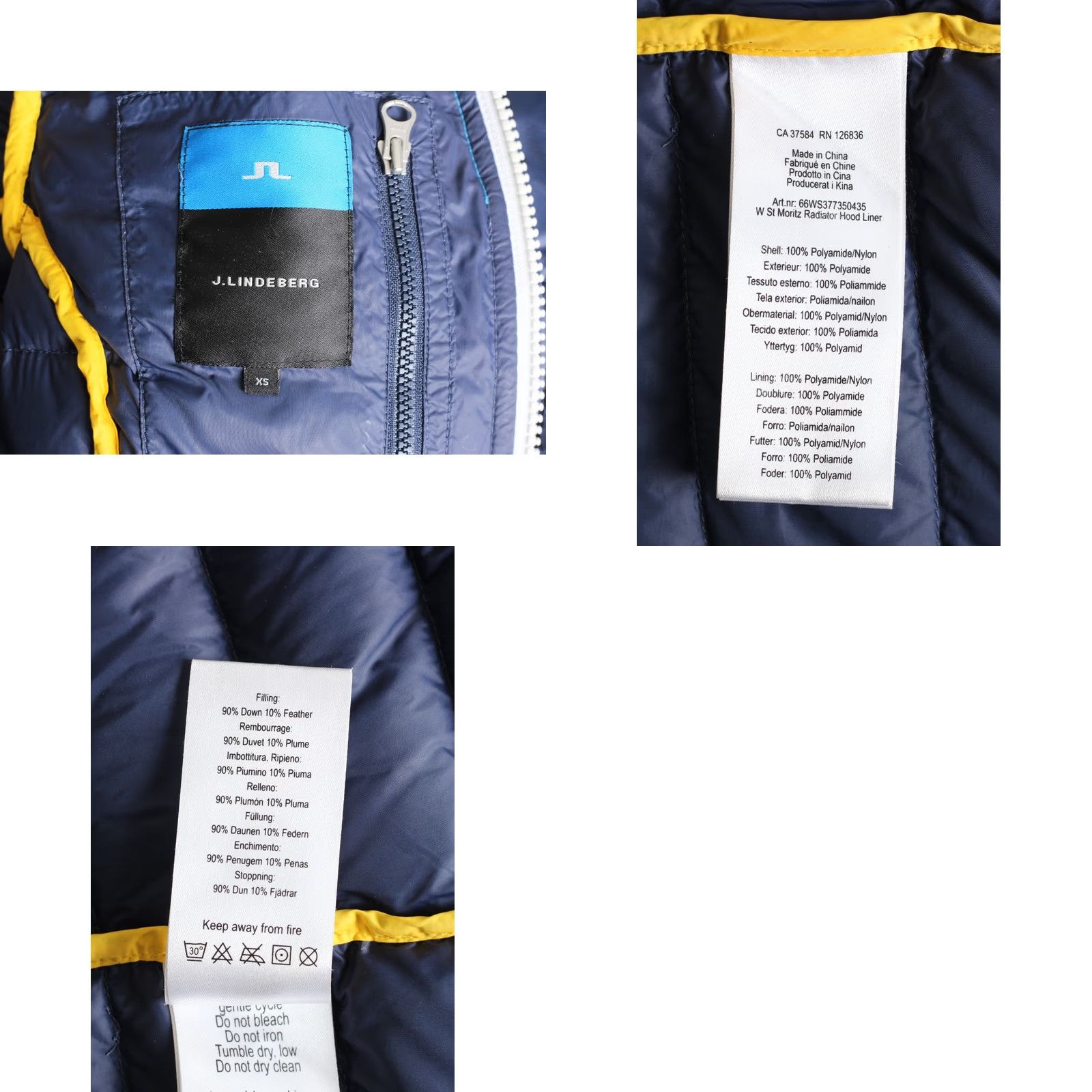 J.Lindeberg J.LINDEBERG St. Moritz Radiator Hooded Down Puffer Jacket Women XS Blue MJ6335 Size XS / US 0-2 / IT 36-38 - 8 Thumbnail