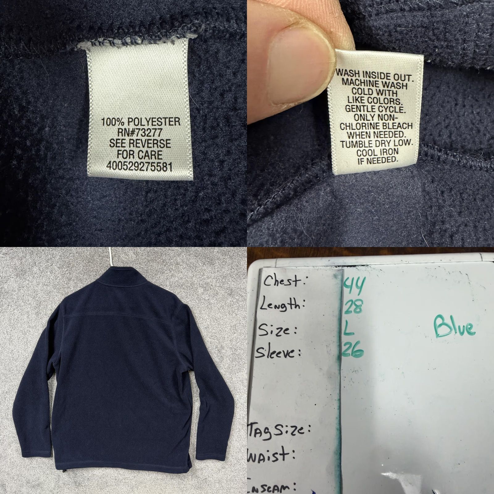 Croft & Barrow Croft & Barrow Jacket Mens L Blue Fleece 1/4 Zip Pullover Outdoor Hiking Size US L / EU 52-54 / 3 - 8 Thumbnail