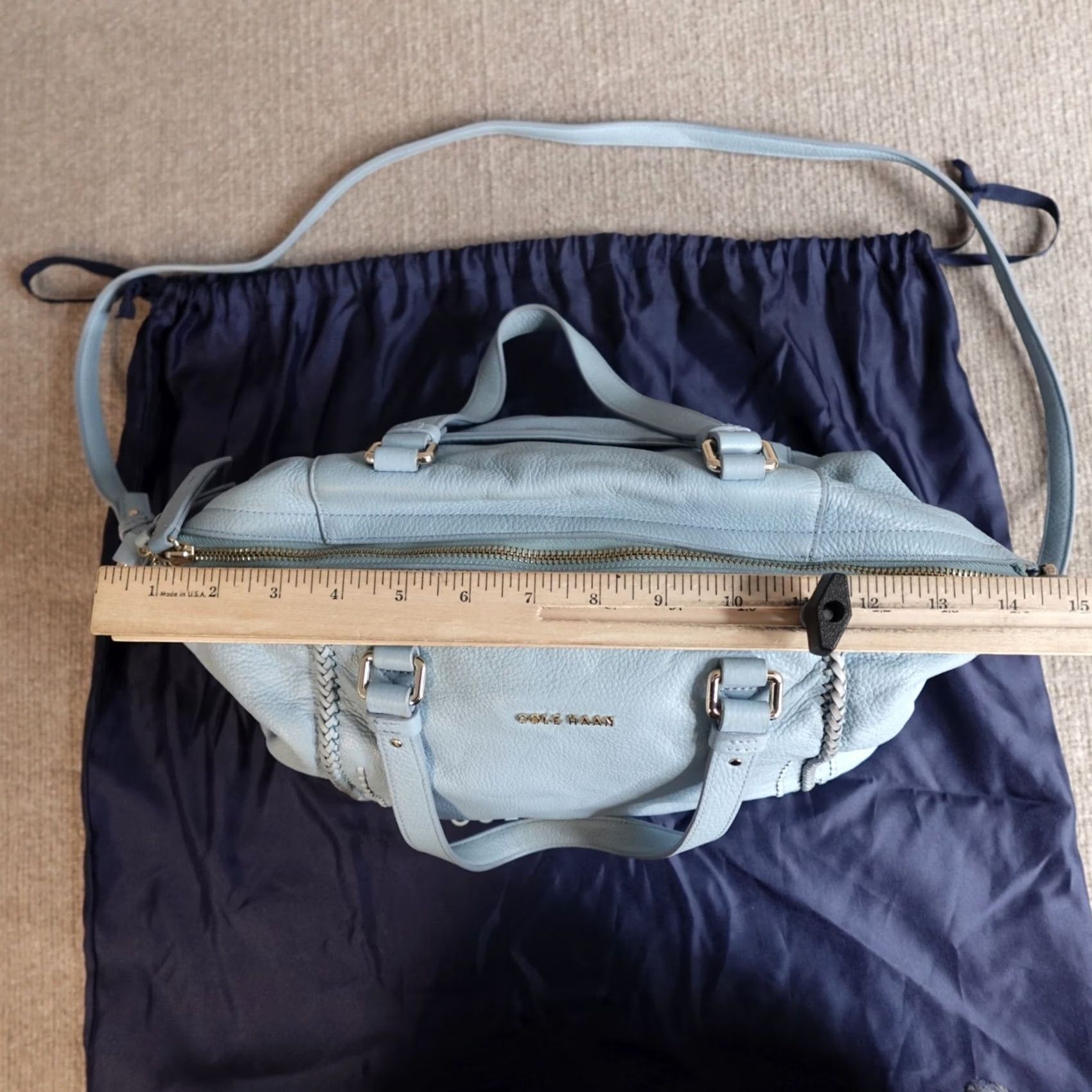 Cole Haan Cole Haan Womens Bag Crossbody Blue Leather Purse Lined Medium Size ONE SIZE - 7 Thumbnail