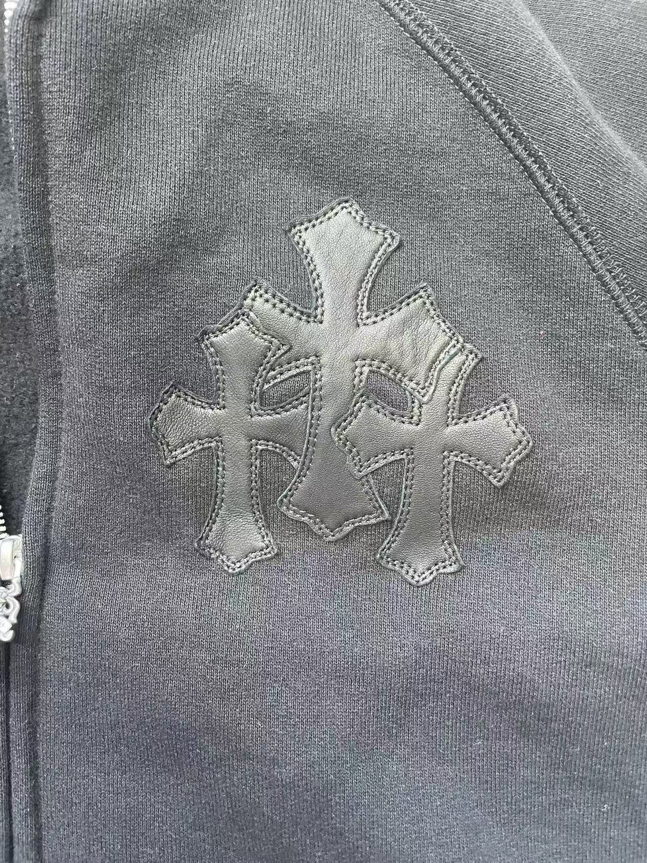 Chrome Hearts Chrome Hearts Black Triple Cross Logo Zip Up Hoodie Size US XL / EU 56 / 4 - 3 Thumbnail