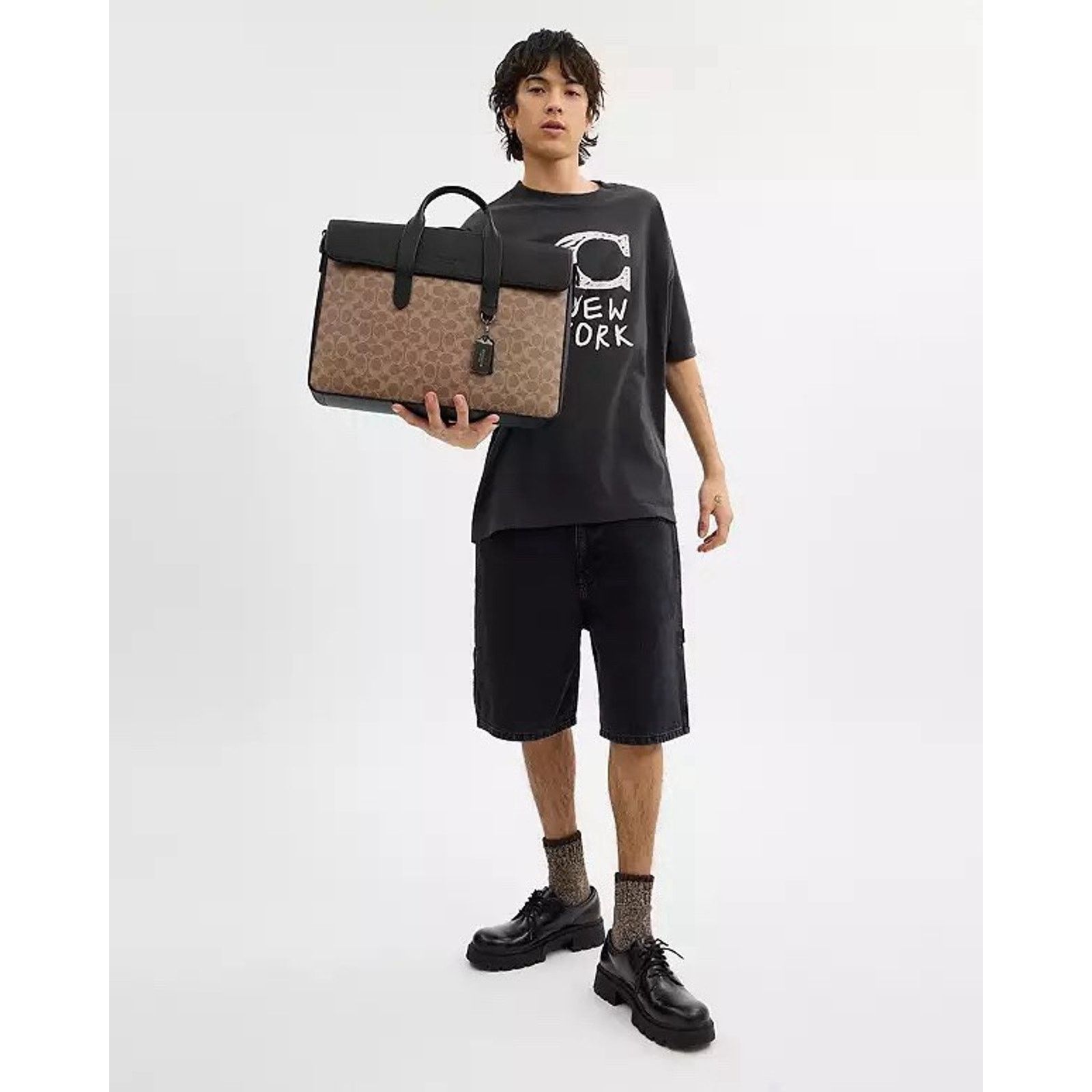 Coach NWT Coach Sullivan Portfolio Brief Canvas cz402 tan Black Size ONE SIZE - 11 Thumbnail