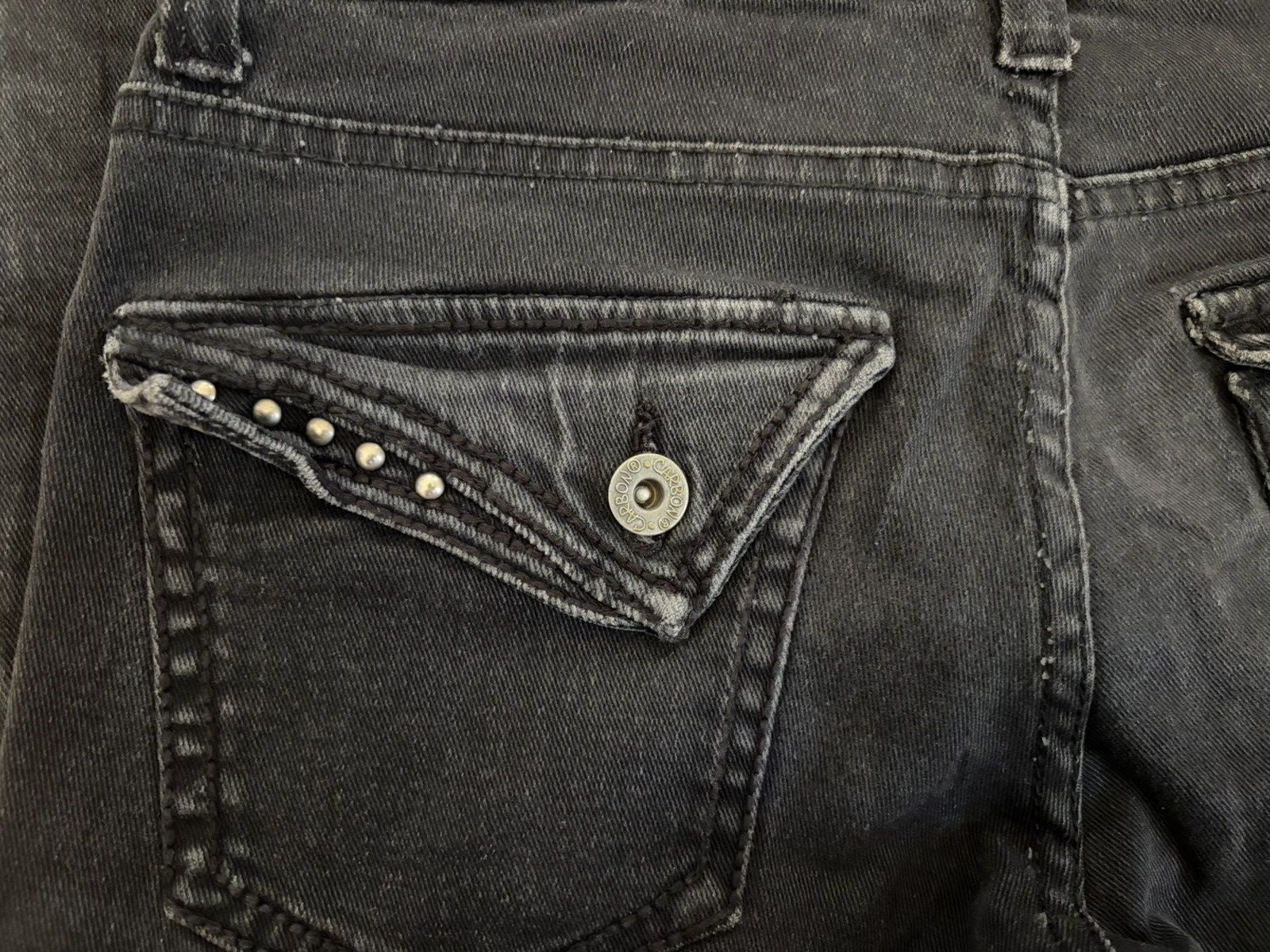 Carbon Y2K Black Studded Skinny Jeans Mens 29 Size US 29 - 2 Thumbnail