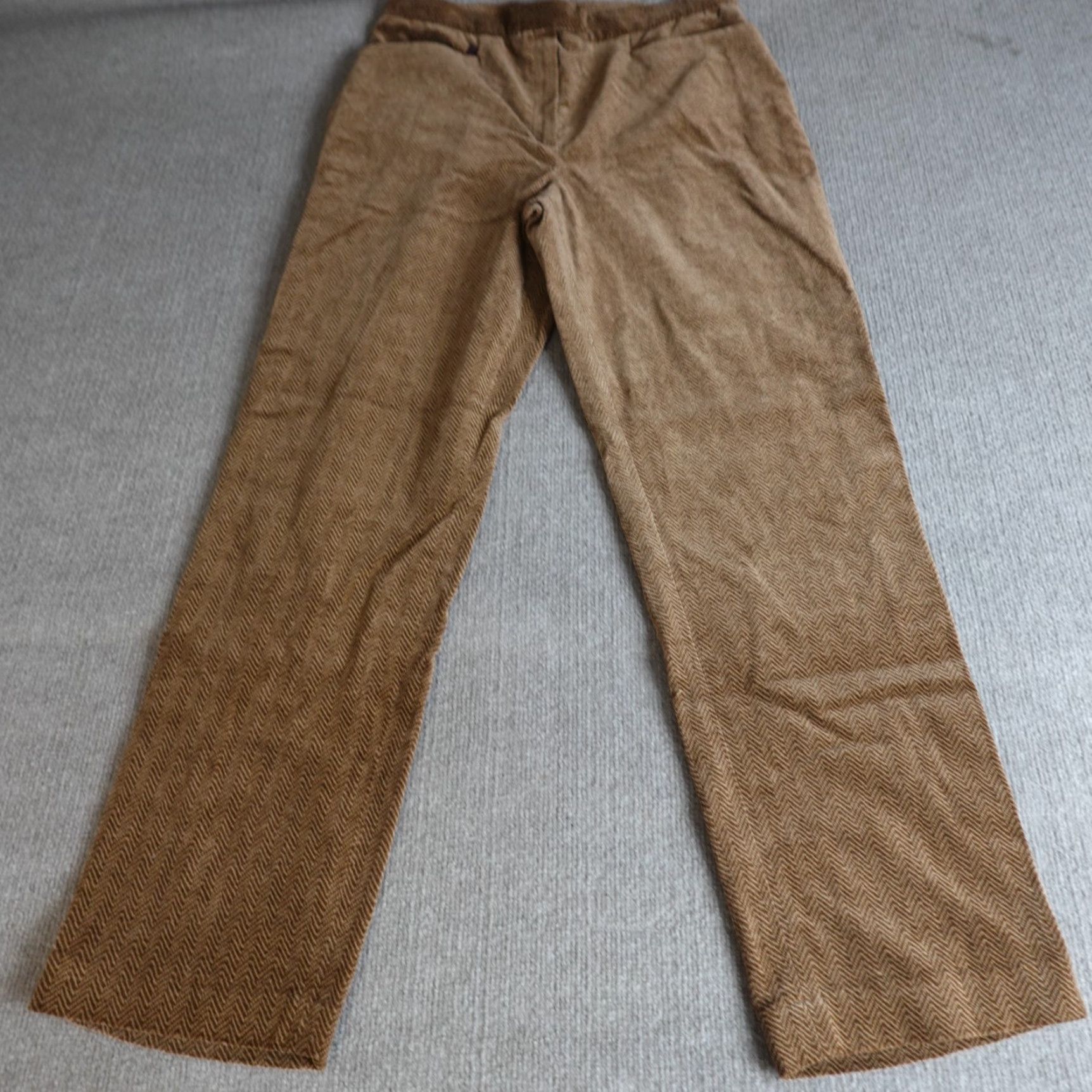 Ralph Lauren VINTAGE? LAUREN RALPH LAUREN Womens Pants 12 Brown Velour Geometric 31" Inseam 30 Dress Pants Brown Womens Regular 12 Size 34" / US 12 / IT 48 - 2 Thumbnail