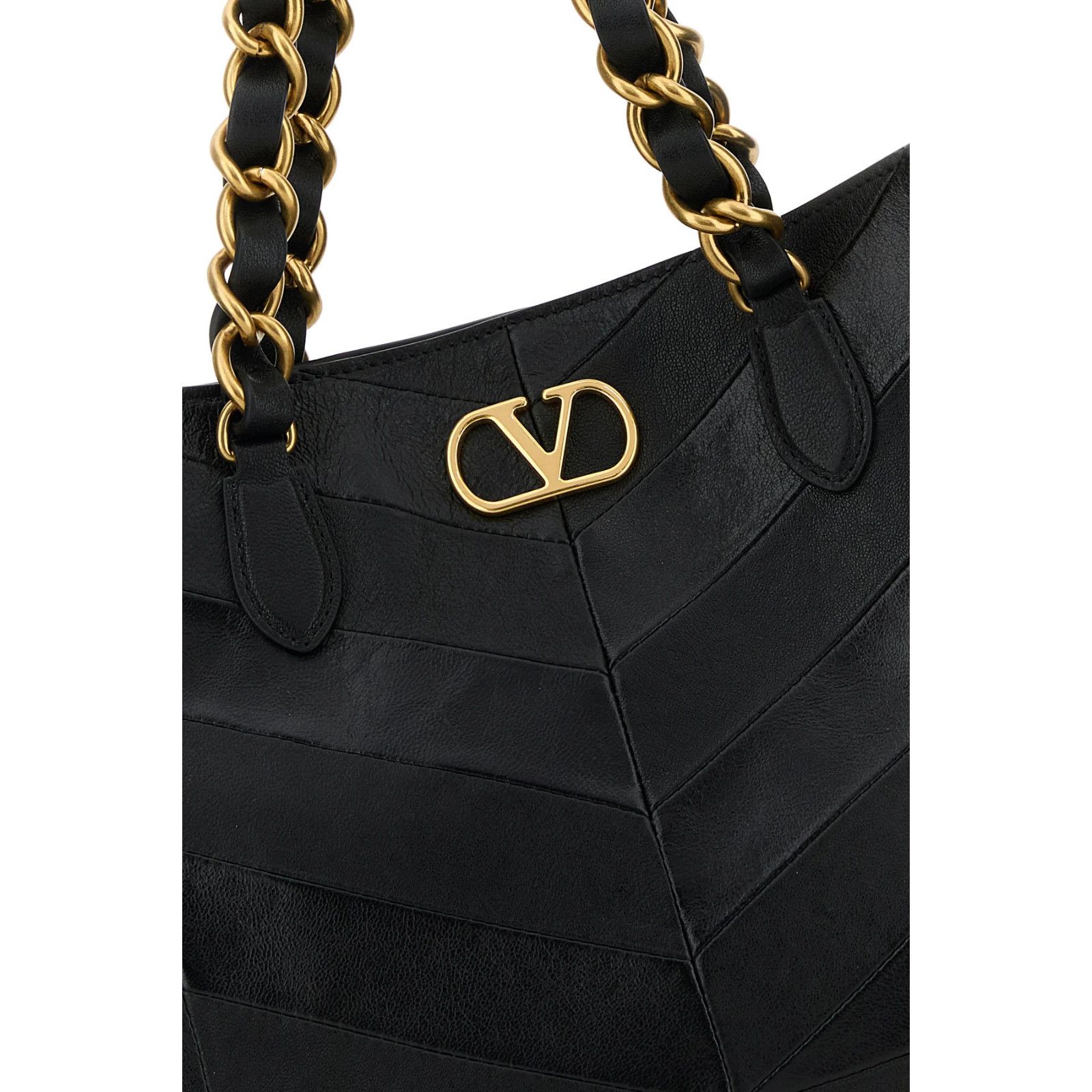 Valentino VALENTINO GARAVANI LaSeine Small Black Leather Shopping Tote Size ONE SIZE - 4 Thumbnail