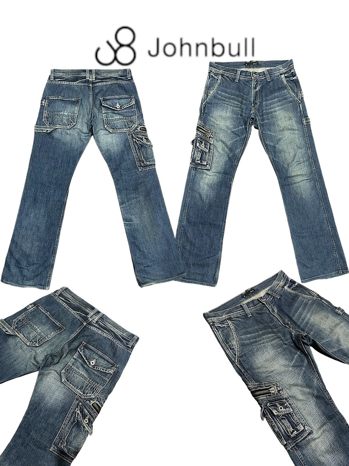 Johnbull Vintage Johnbull Thigh Cargo Pocket Carpenter Denim Jeans Size US 33 - 1 Thumbnail