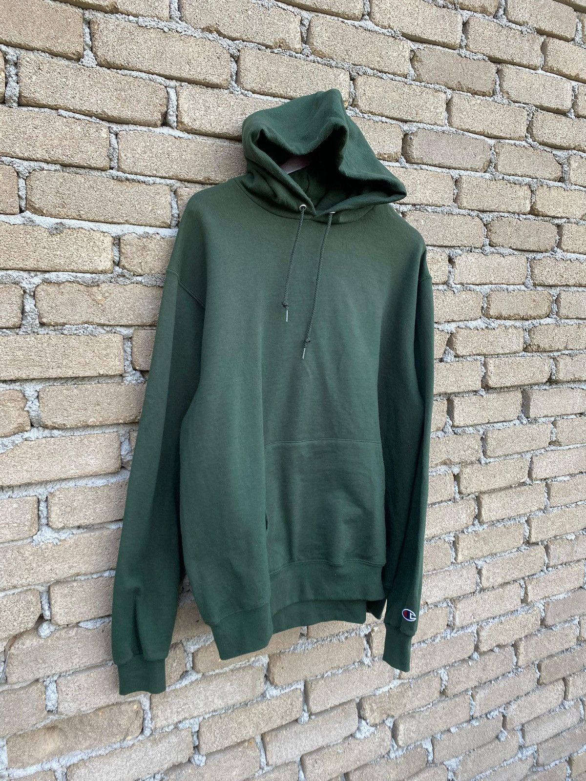 Champion Vintage Champion Hoodie Green Plain Pullover Size US L / EU 52-54 / 3 - 2 Thumbnail