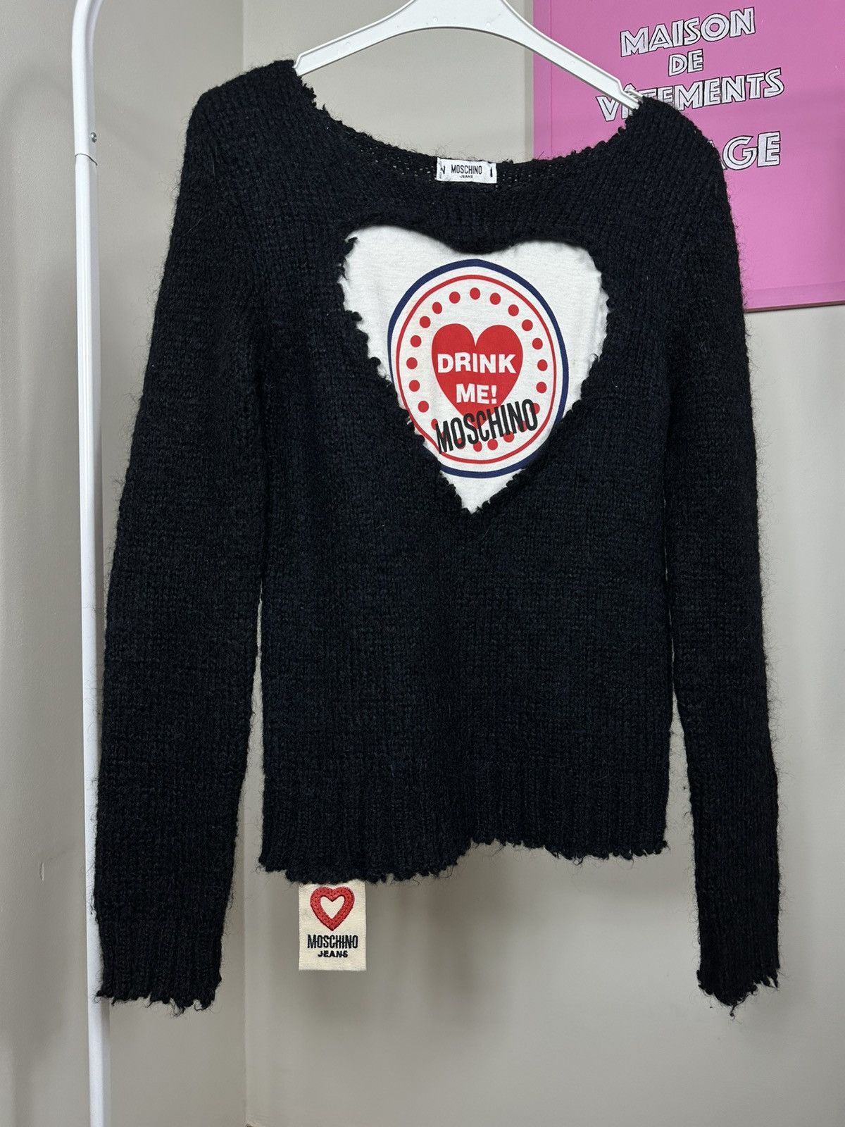 Moschino Moschino Jeans Drink Me Logo Sweater Size S / US 4 / IT 40 - 4 Thumbnail