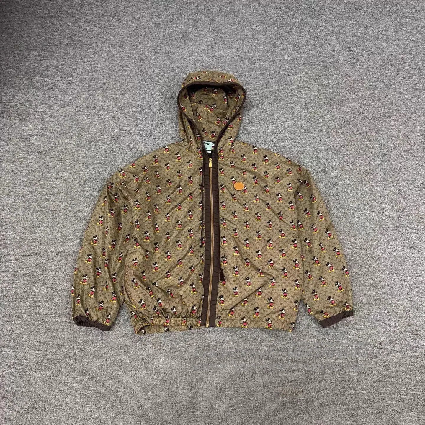 Gucci Brown Mickey Mouse Print Hooded Jacket. Size US M / EU 48-50 / 2 - 1 Thumbnail